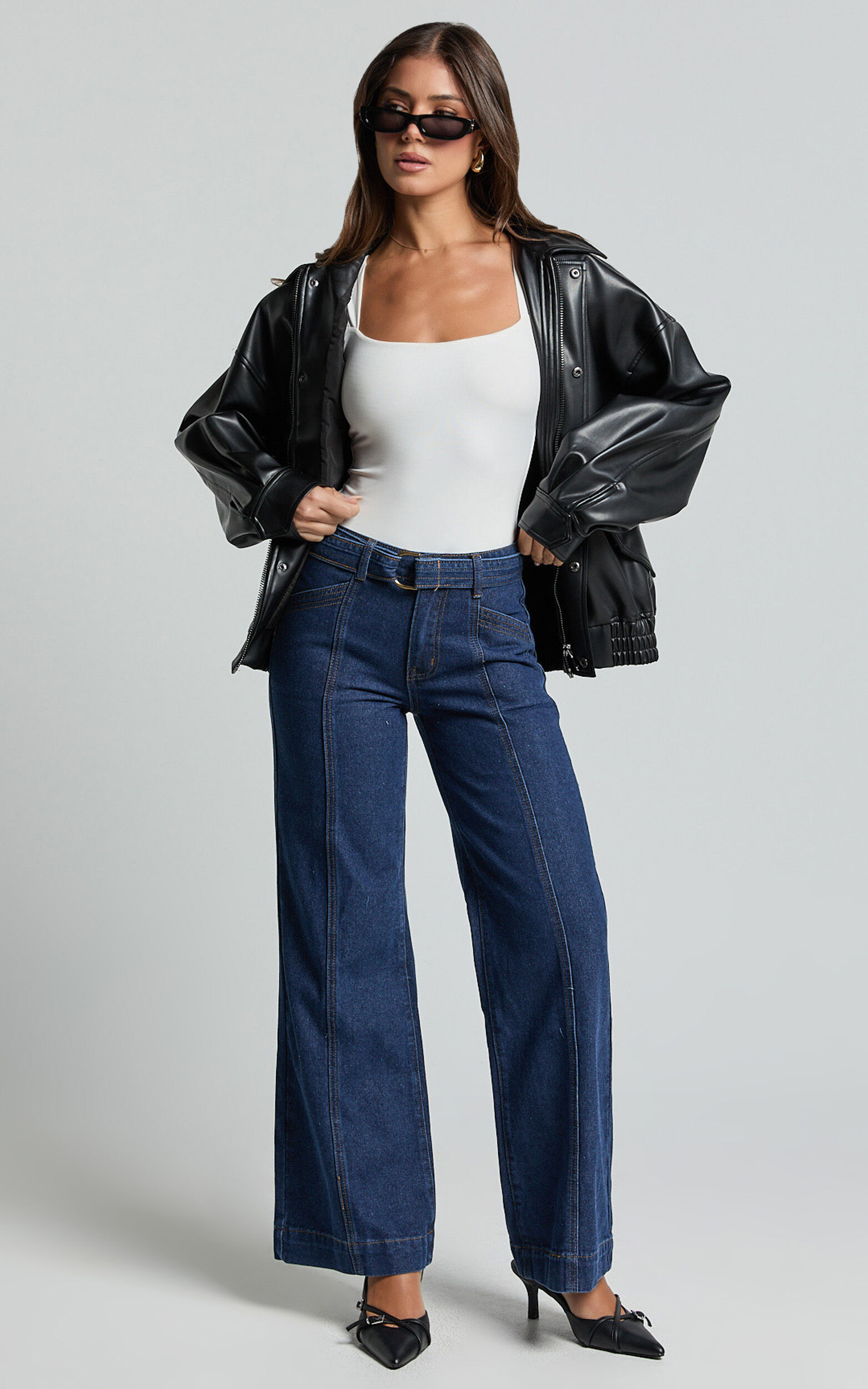 Ace Jeans - Wide Leg Denim Jeans in Indigo