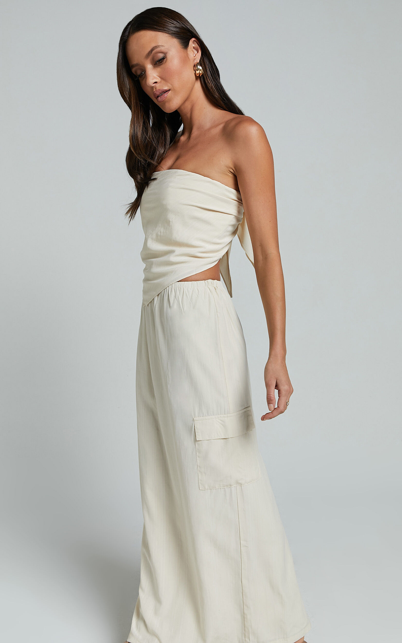 Runaway The Label - Picilo Long Maxi Skirt in Stone