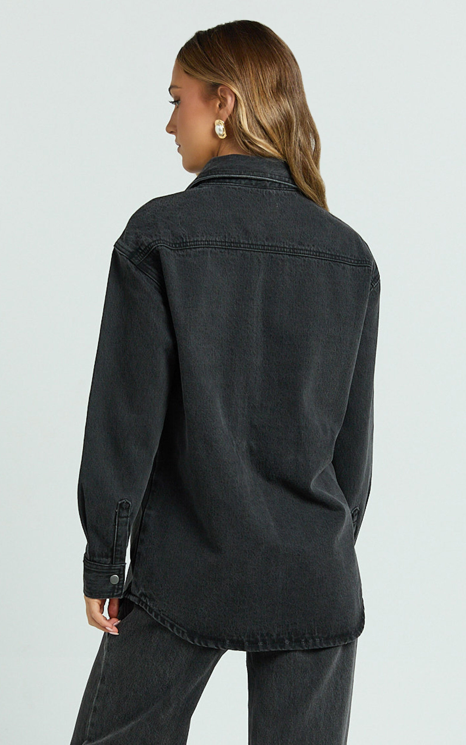 Faharra Shirt - Recycled Cotton Denim Shirt in Black