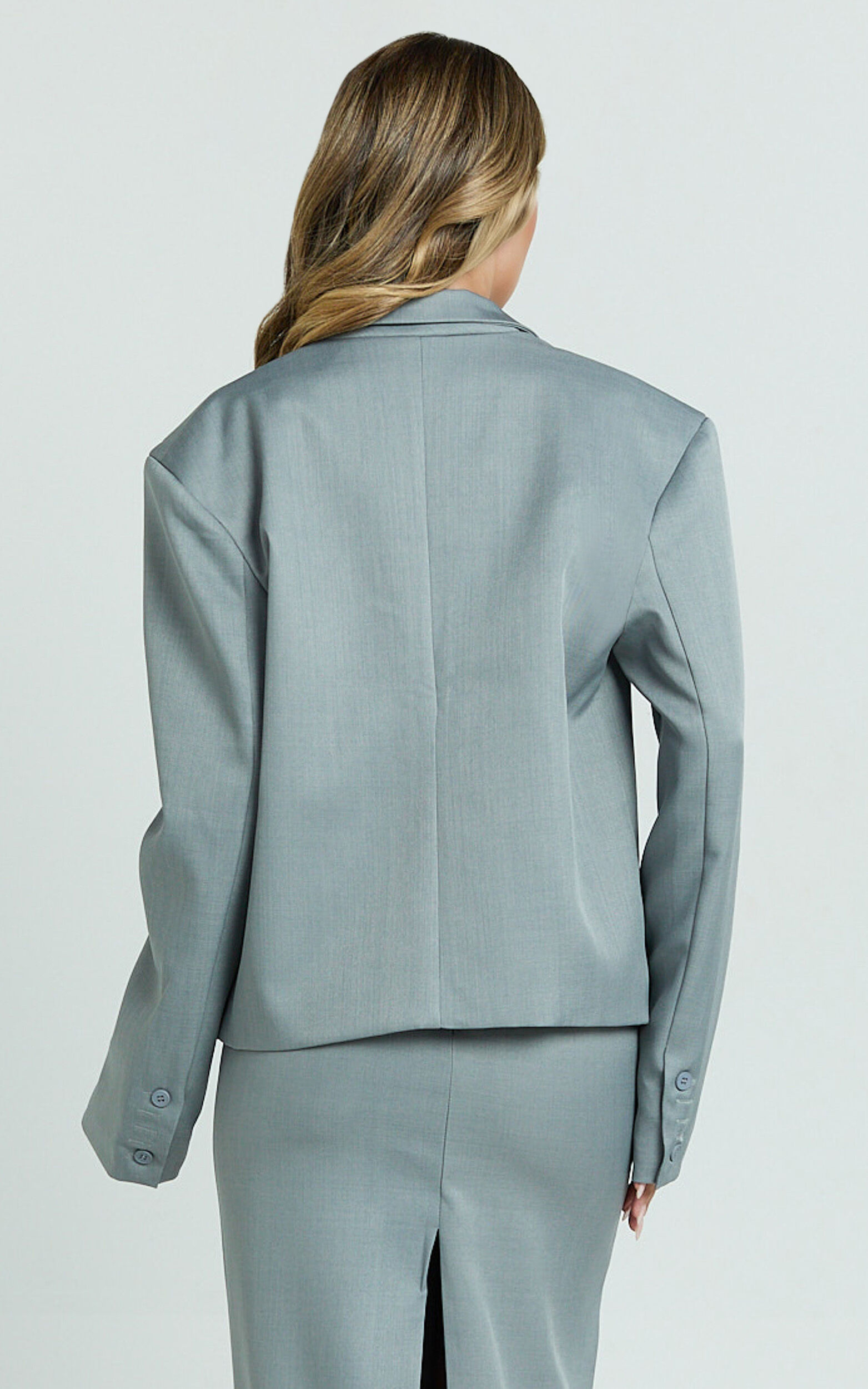 Willow Blazer - Oversized Boxy Short Blazer in Grey