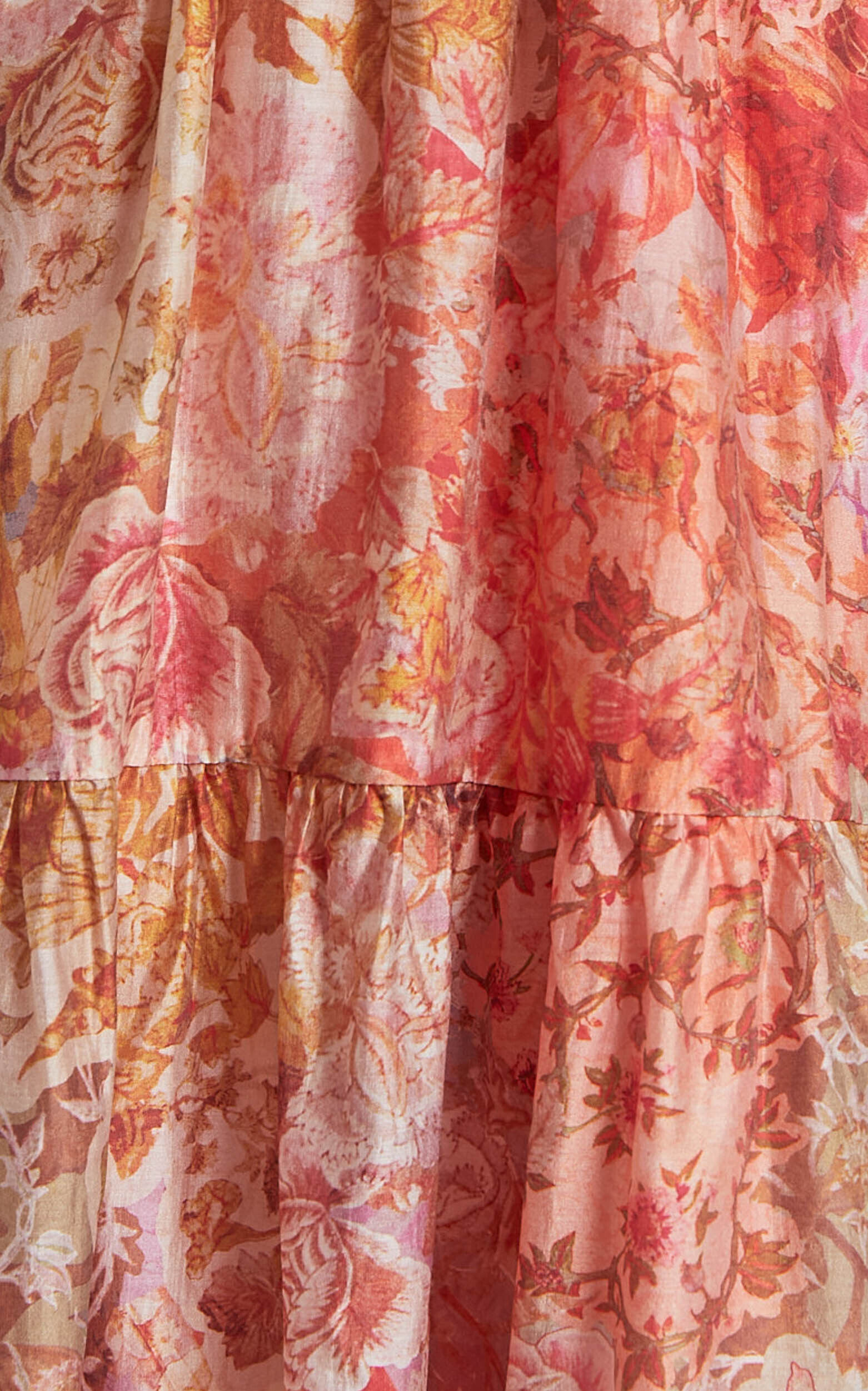 Amalie The Label - Monte Plunge Neck Tie Back Tiered Maxi Dress in Morocco Print