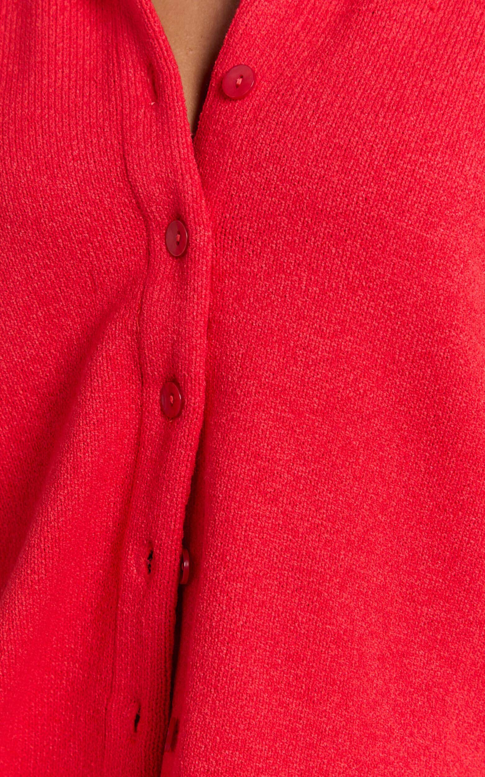 Kahlani Two Piece Set - Collared Short Sleeve and High Waisted Shorts in Red