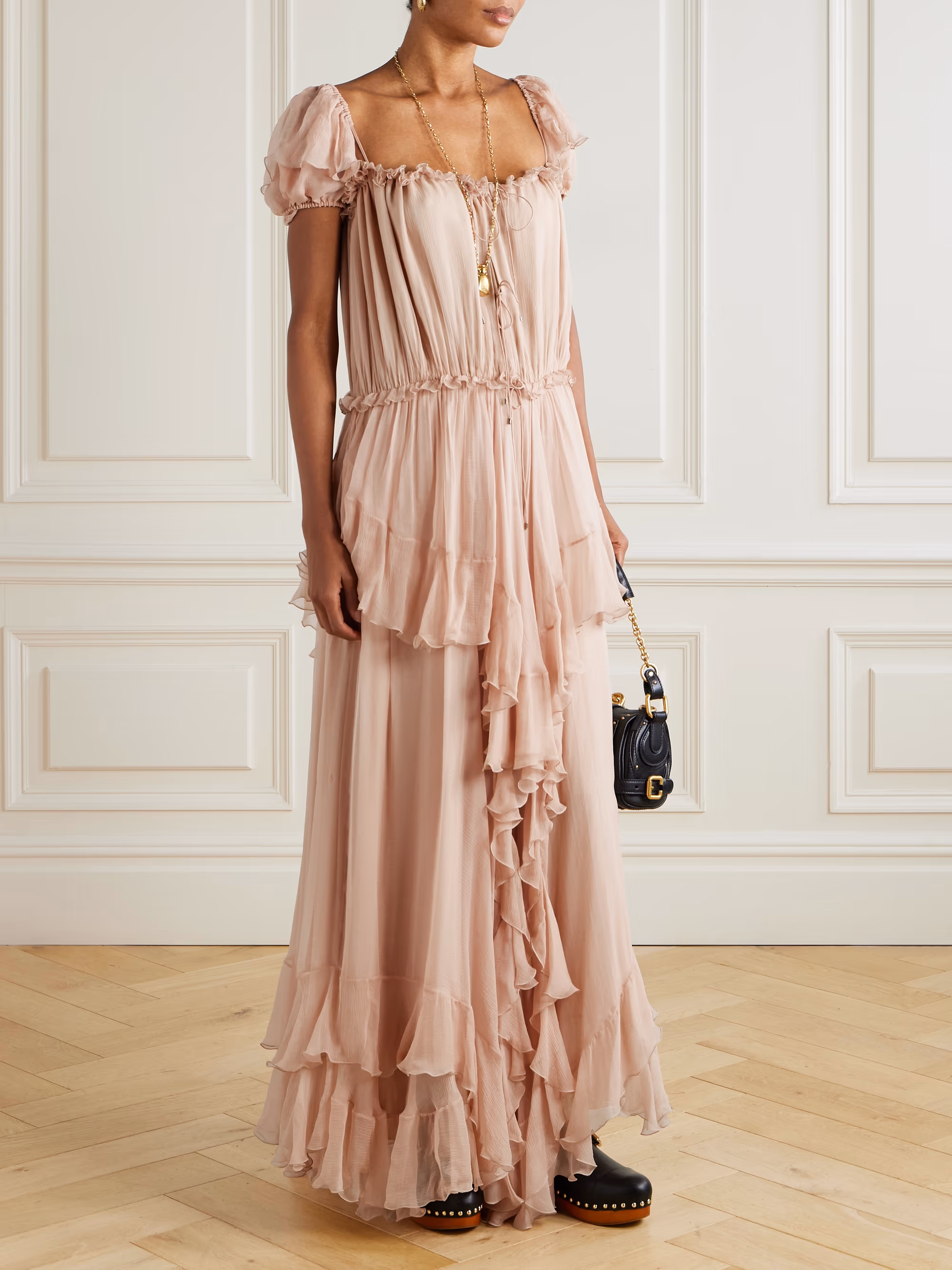Silk-mousseline gown