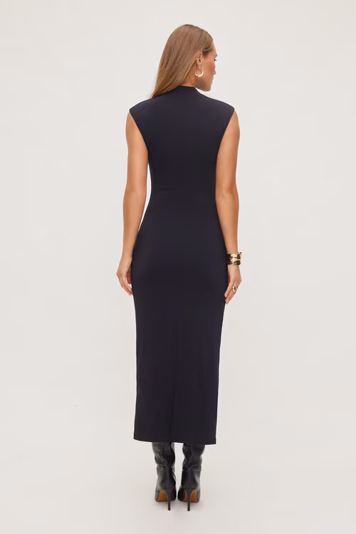 Bria Sculpt Mock Neck Maxi Dress