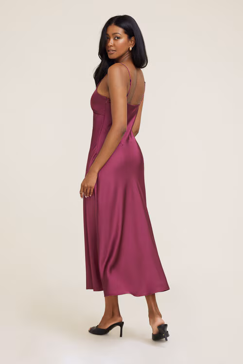 Sage Satin Maxi Dress