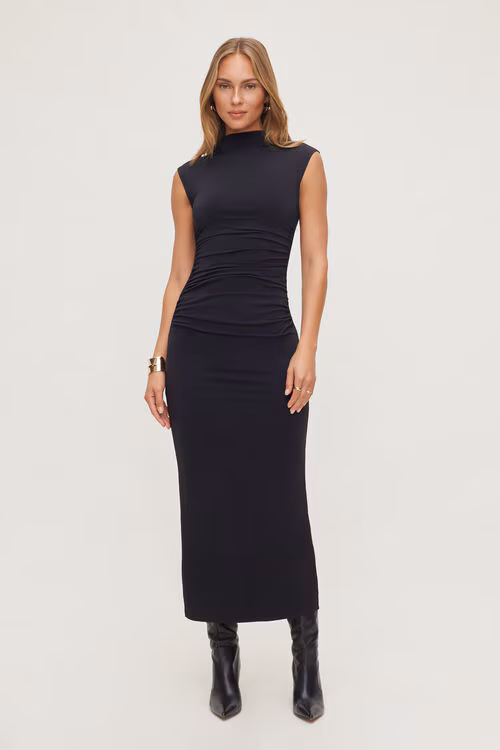 Bria Sculpt Mock Neck Maxi Dress