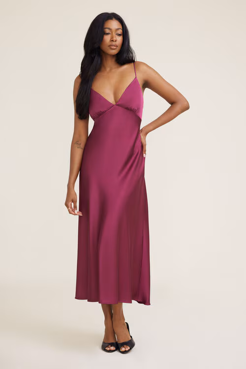 Sage Satin Maxi Dress