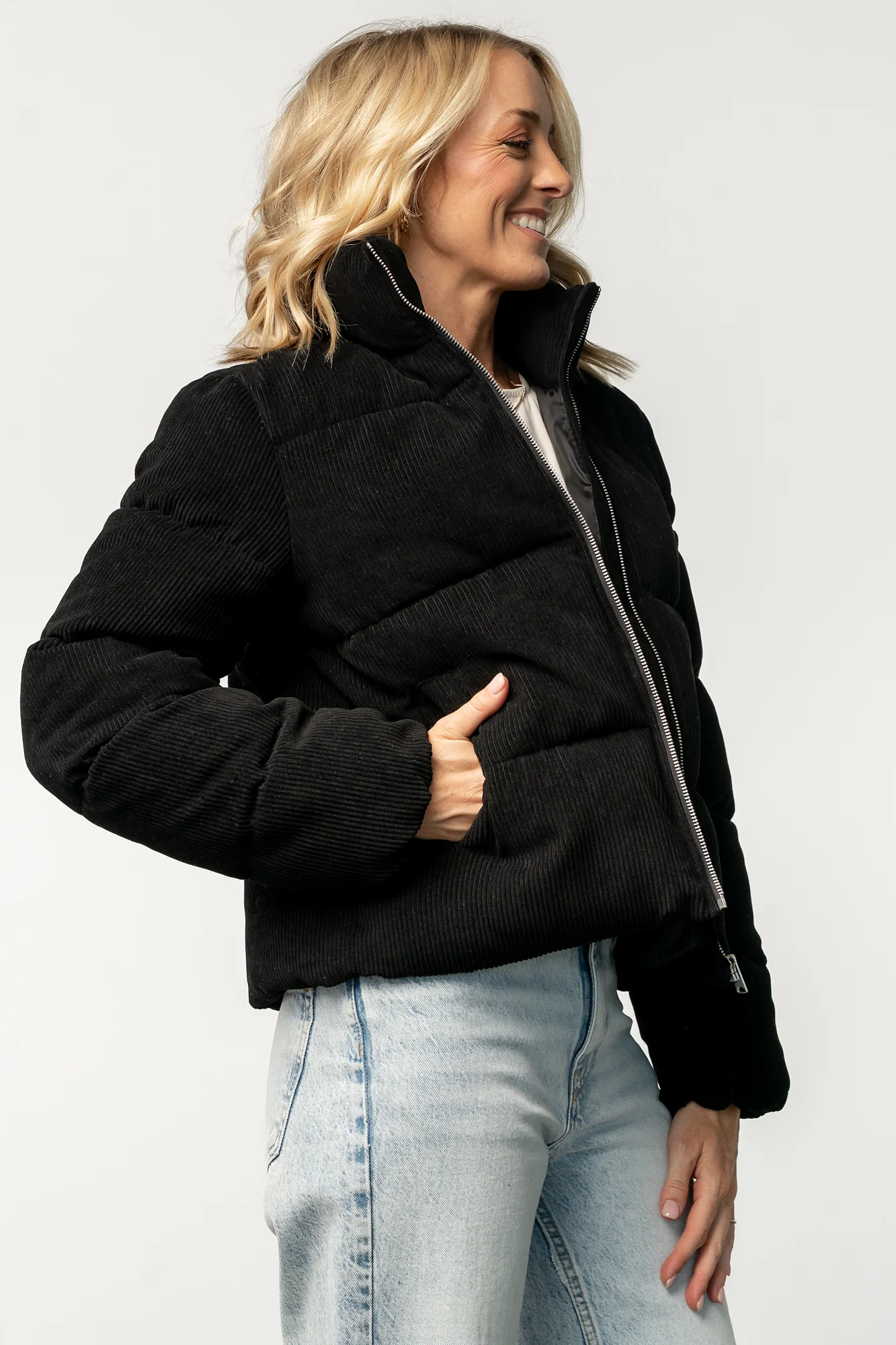 Holden Corduroy Puffer Jacket | Black
