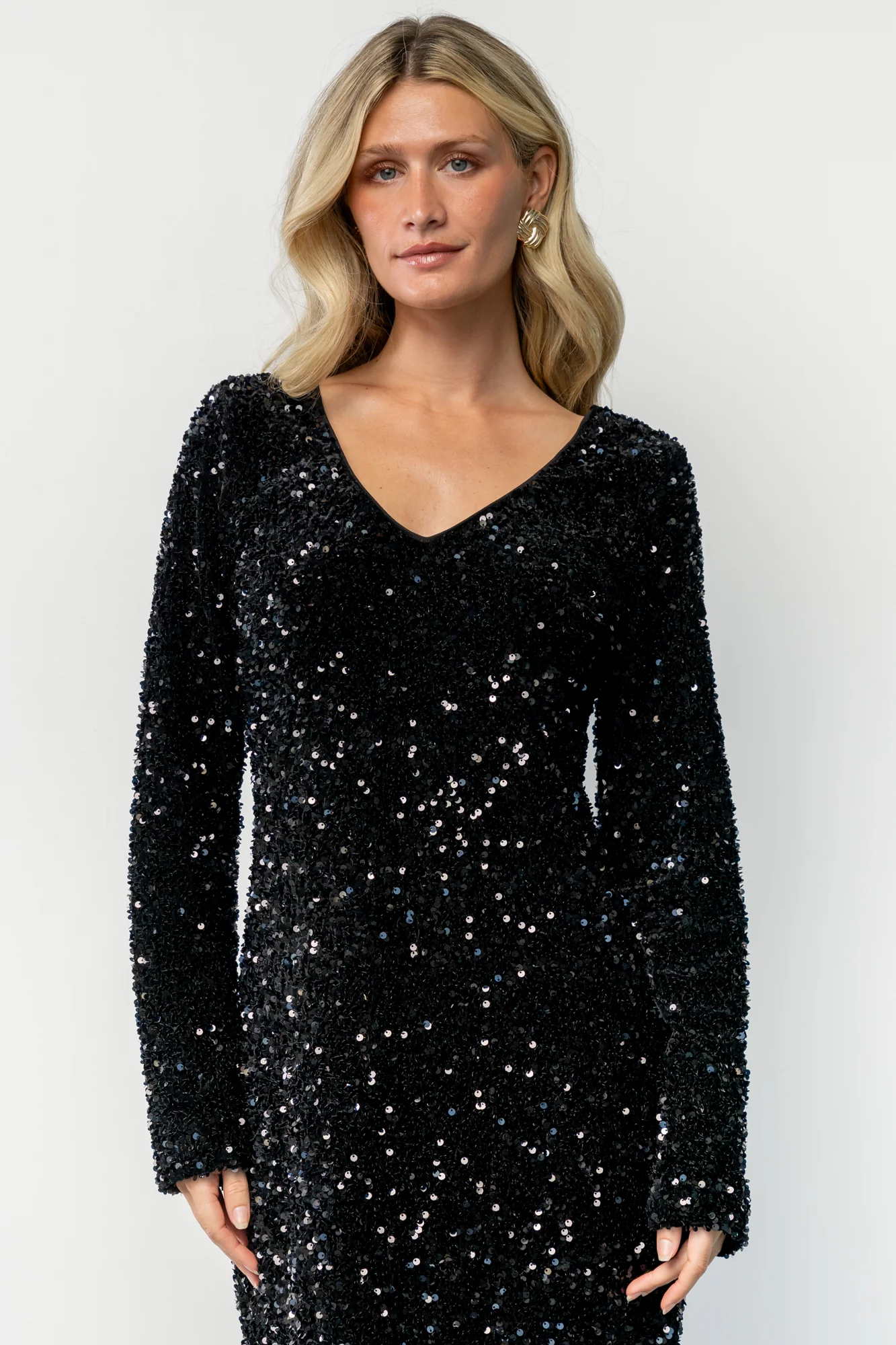 Mira Sequin Short Dress | Black