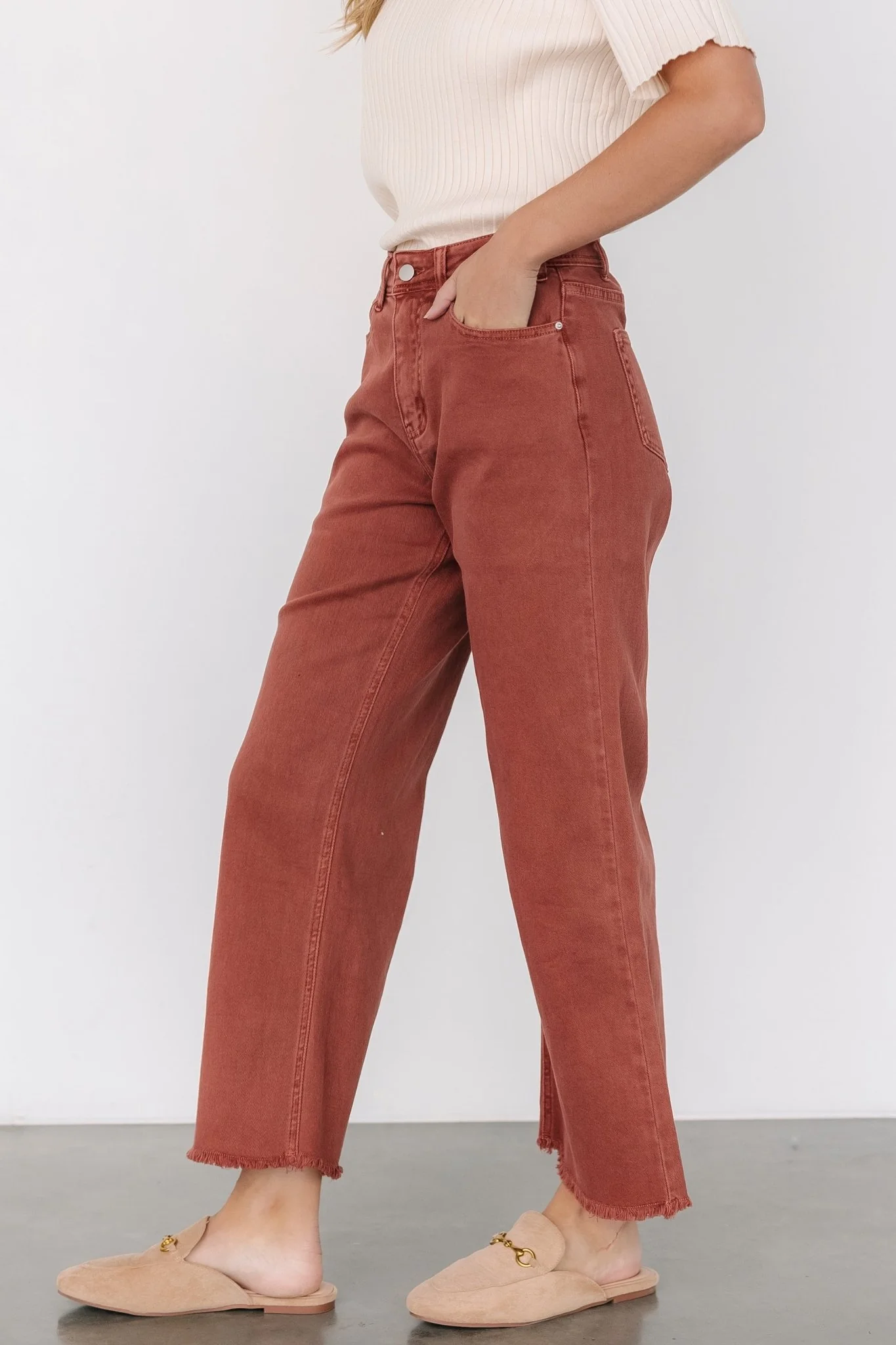 Spence Denim Pants | Terracotta