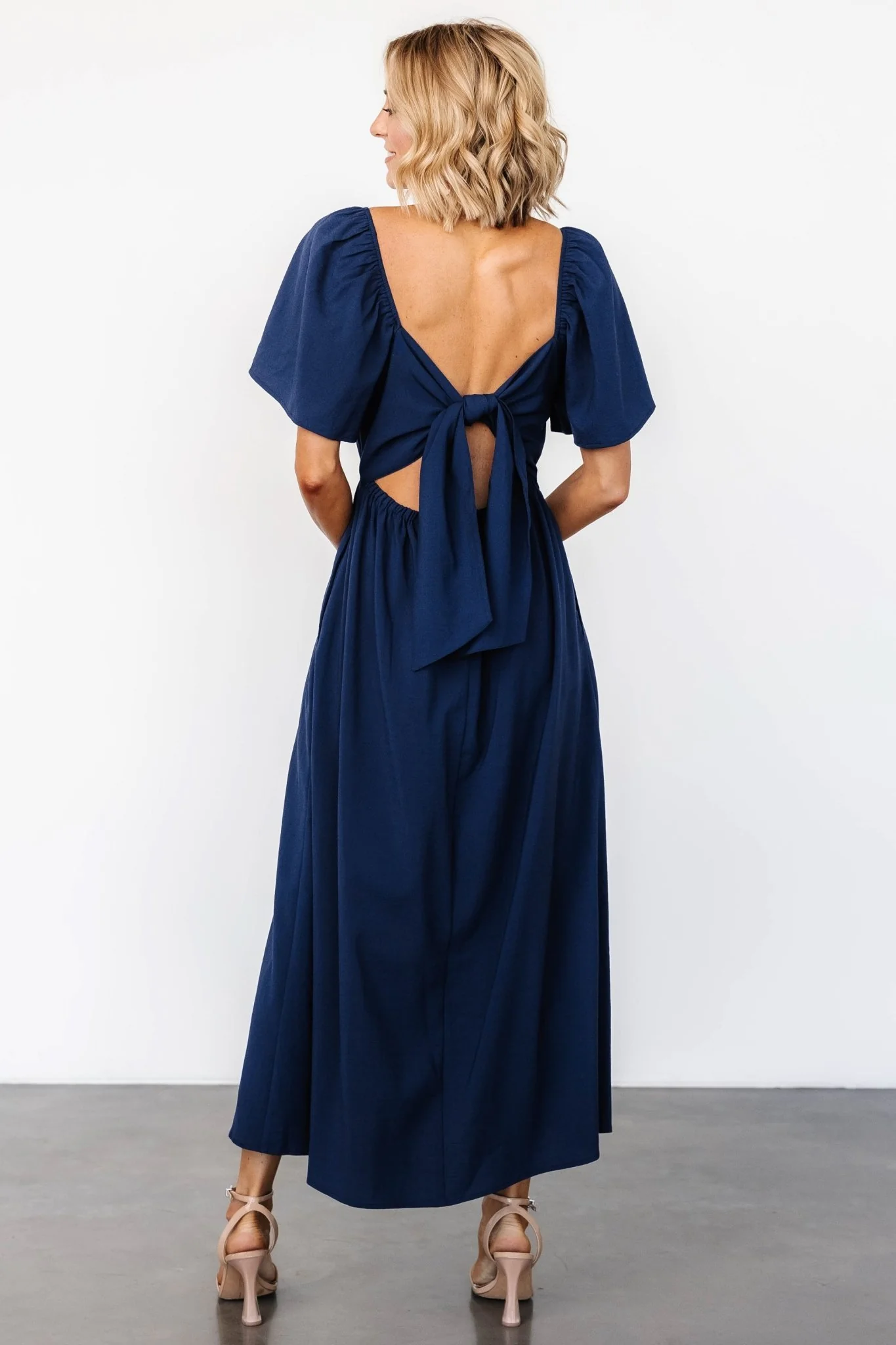 Indie Back Tie Dress | Navy