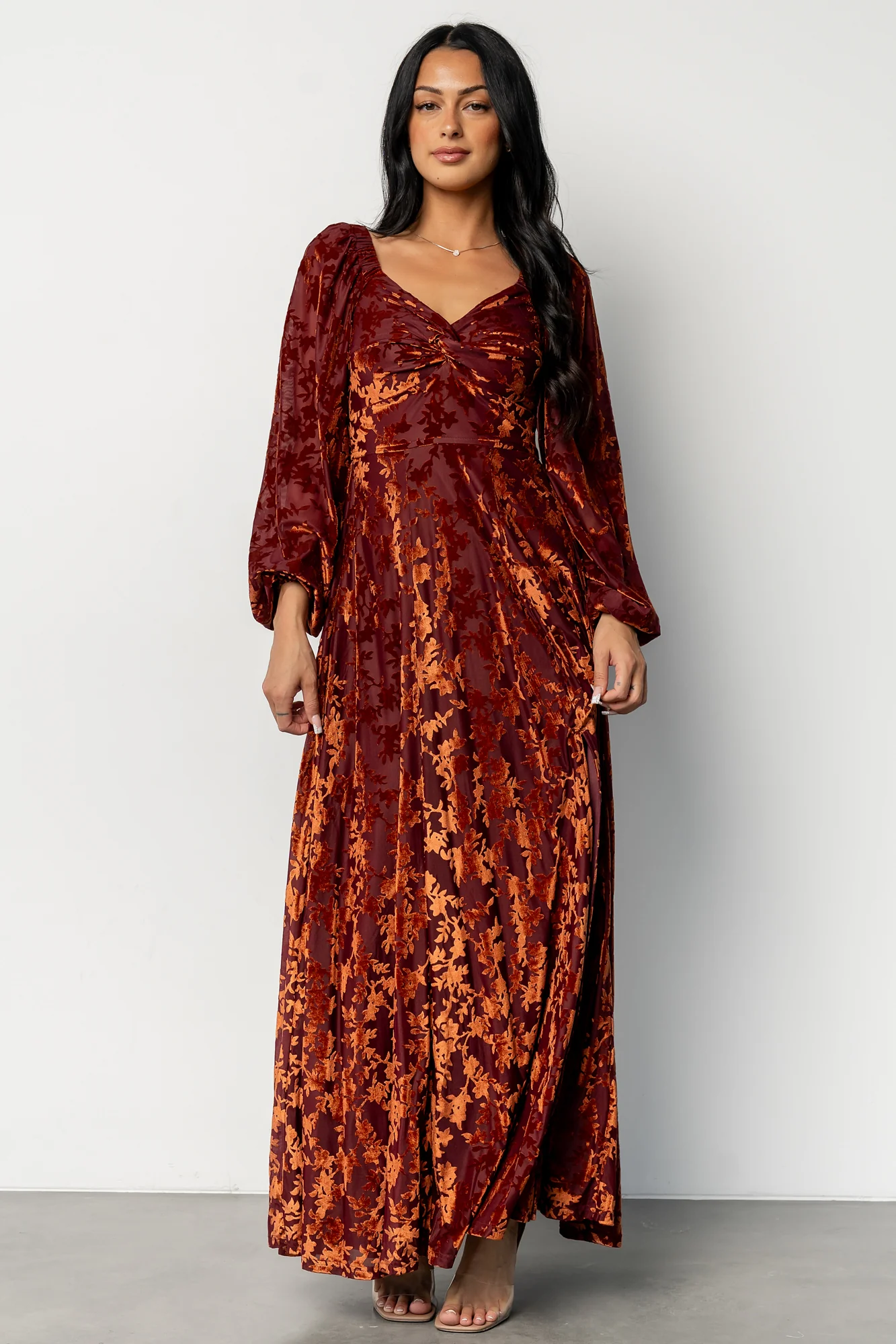 Aurora Velvet Maxi Dress | Clove + Copper Floral