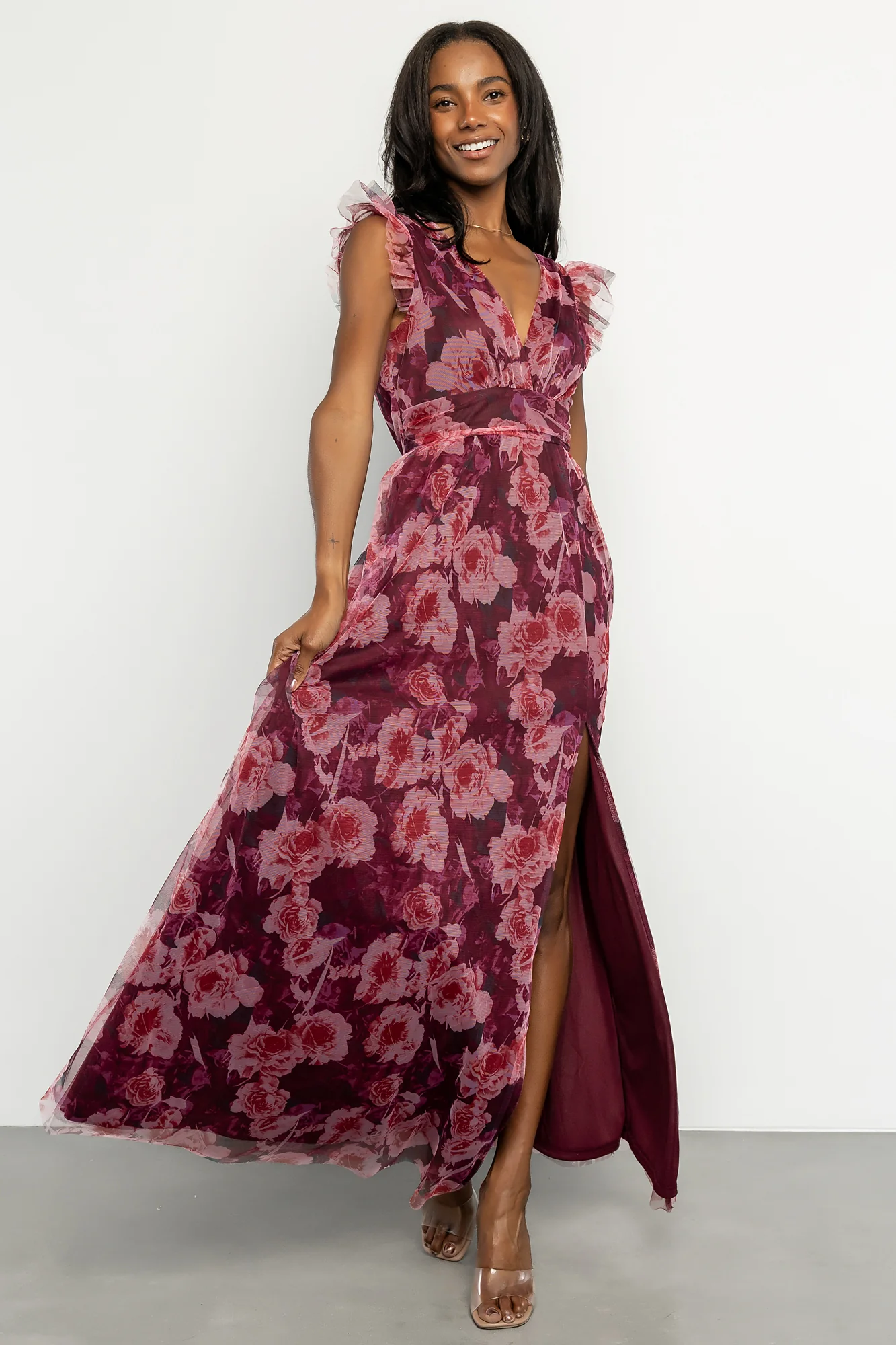 Adelyn Maxi Dress | Wine Floral