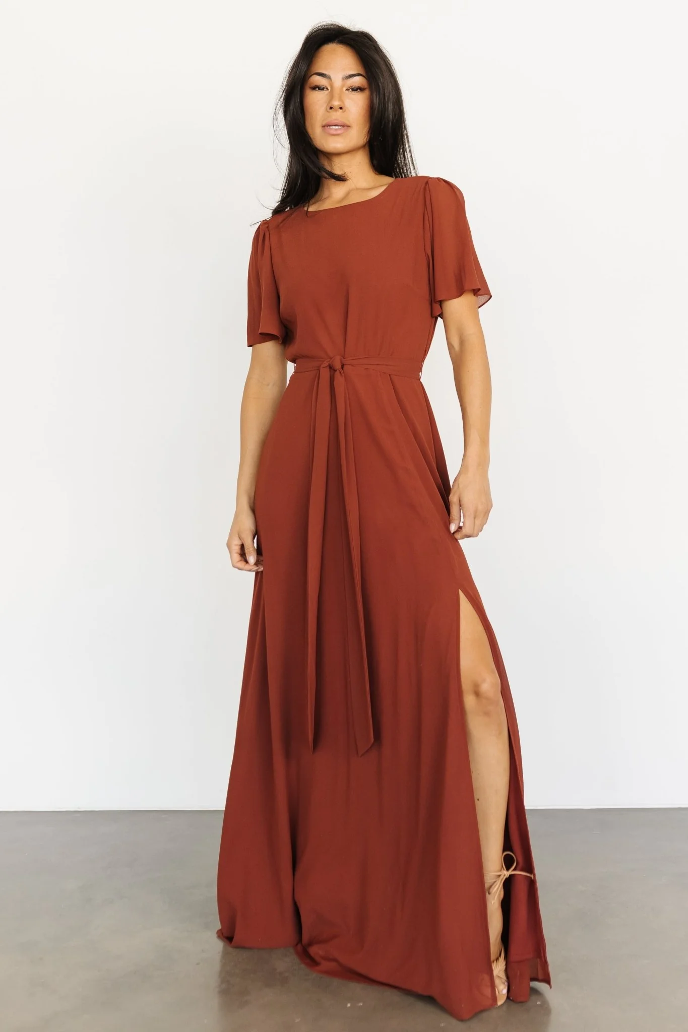 Naomi Short Sleeve Maxi Dress | Cinnamon