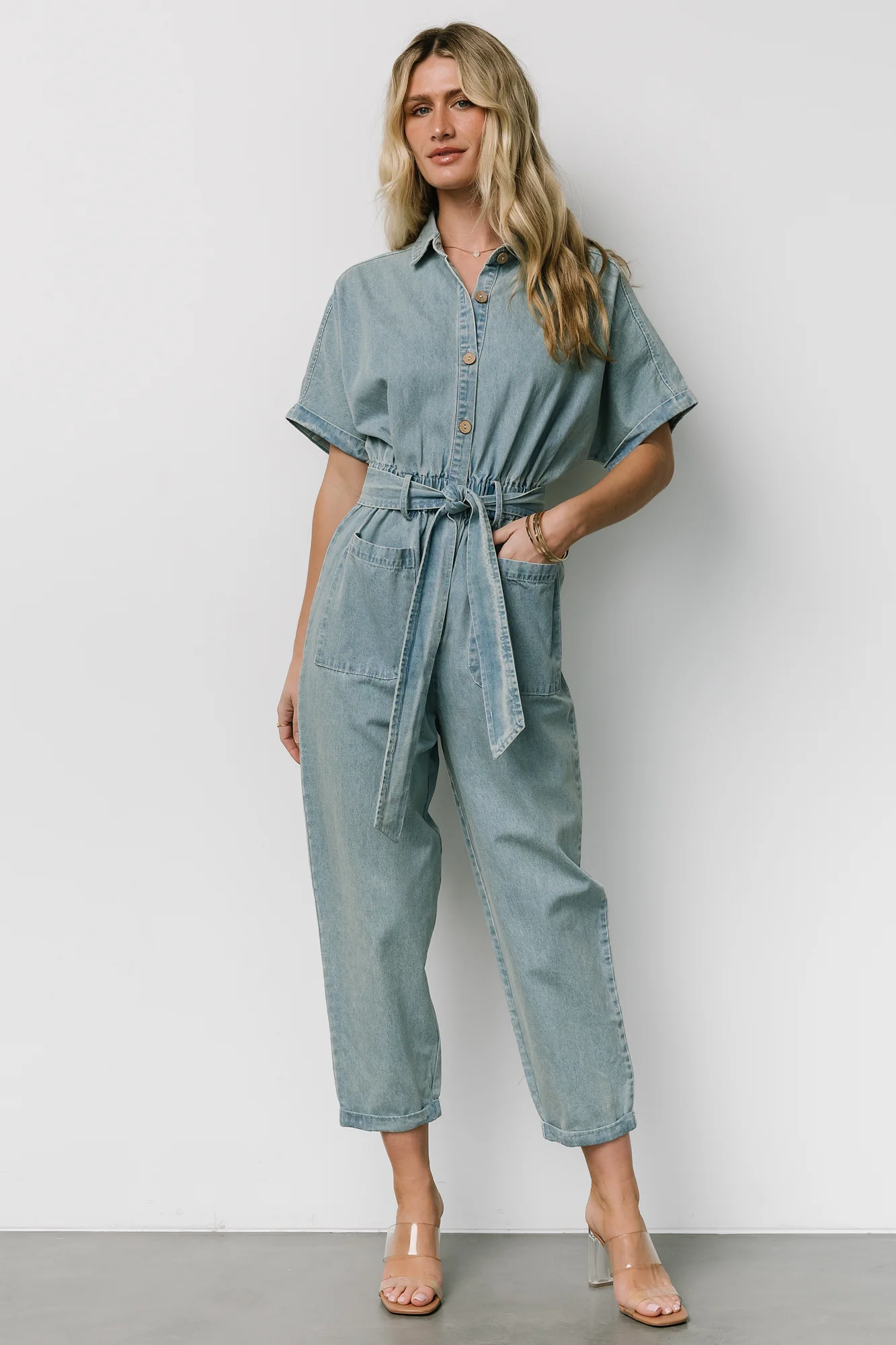 Mateo Button Up Jumpsuit | Denim