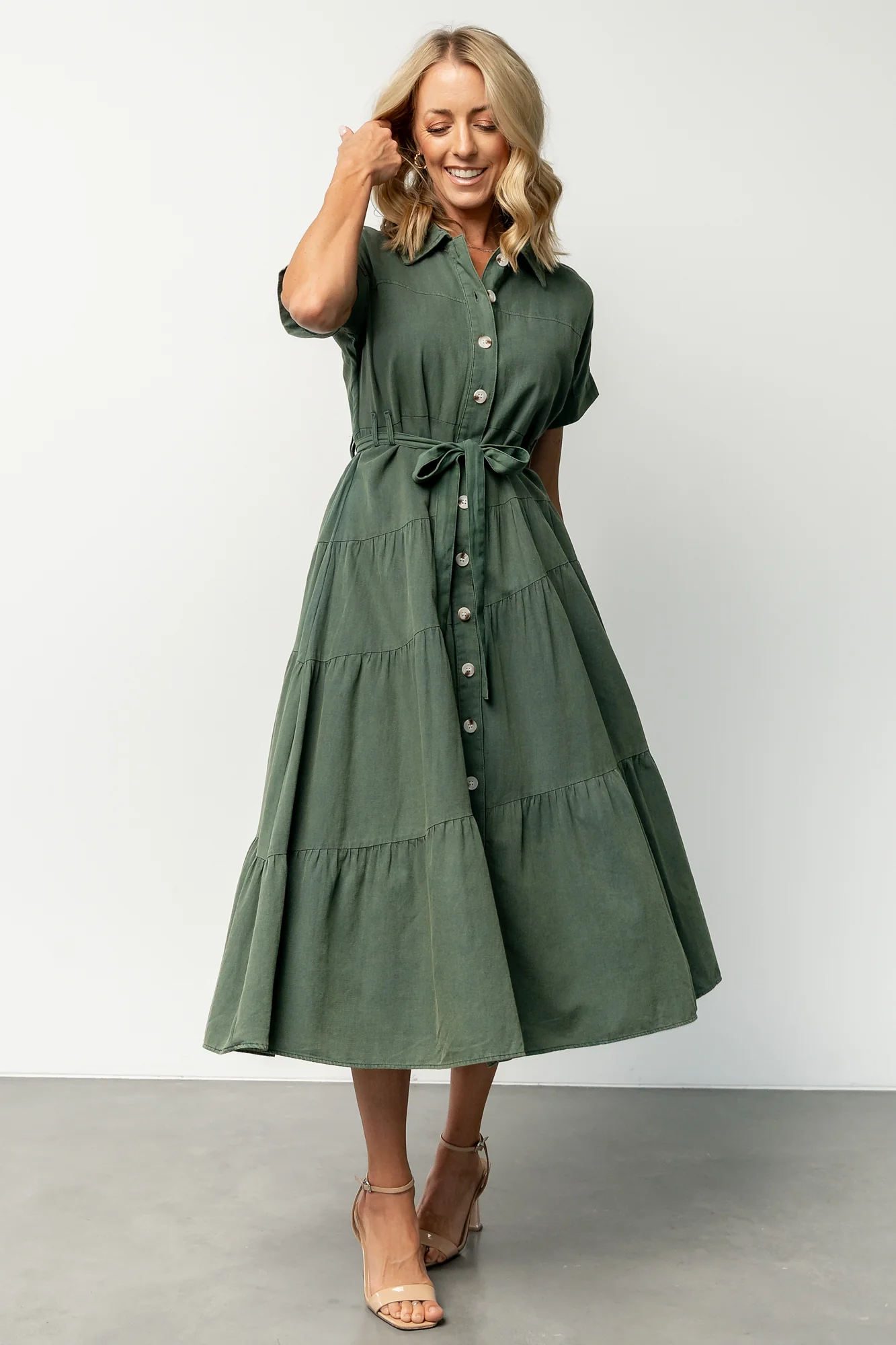 Logan Button Up Dress | Green