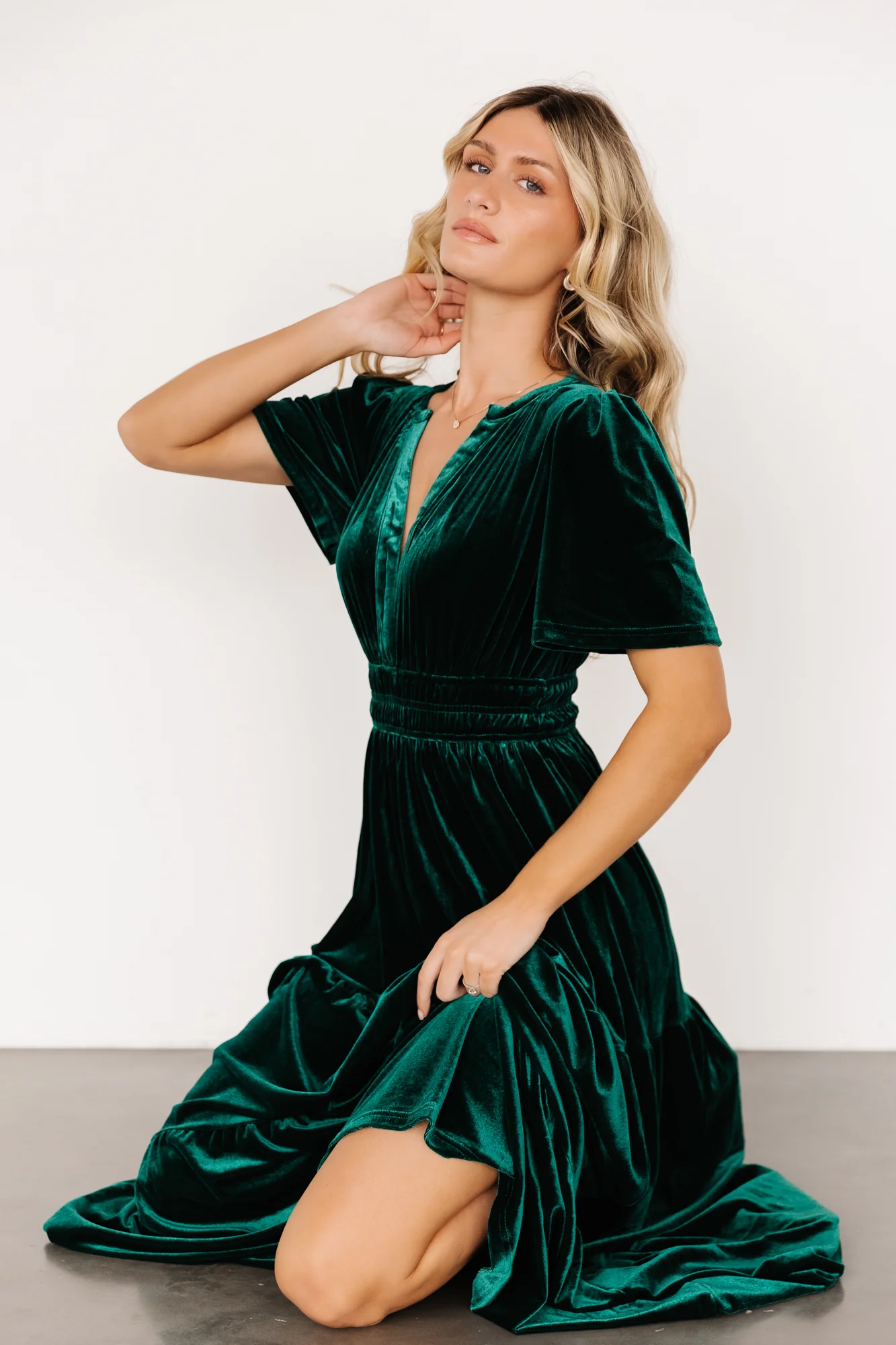 Artemis Velvet Maxi Dress | Emerald