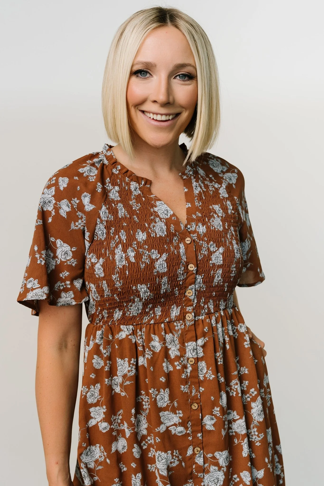 Botega Midi Dress | Brown + Blue