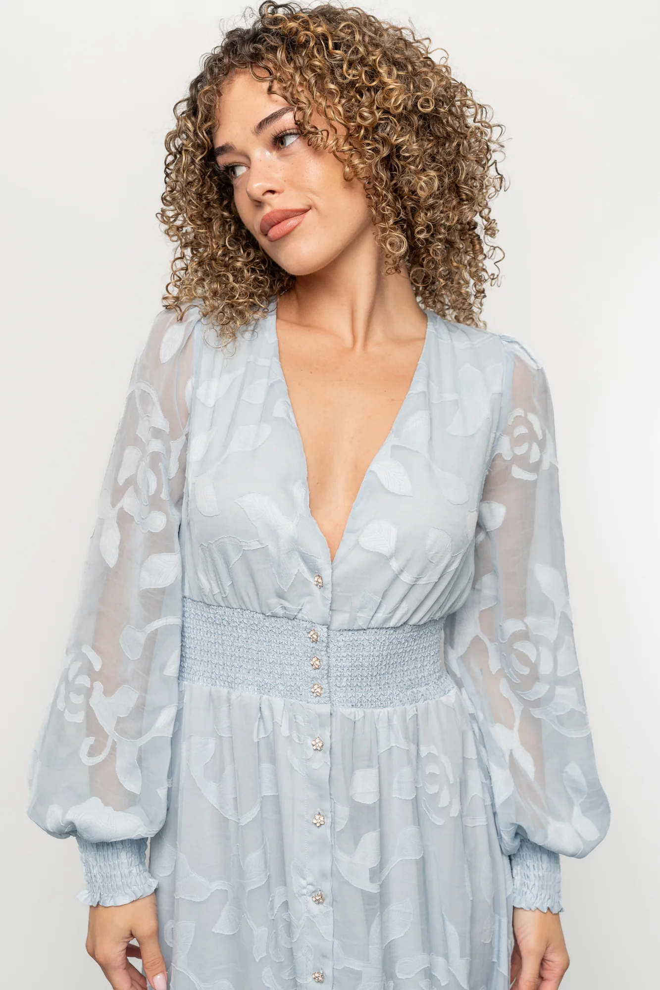 Daniella High Low Maxi Dress | Light Blue