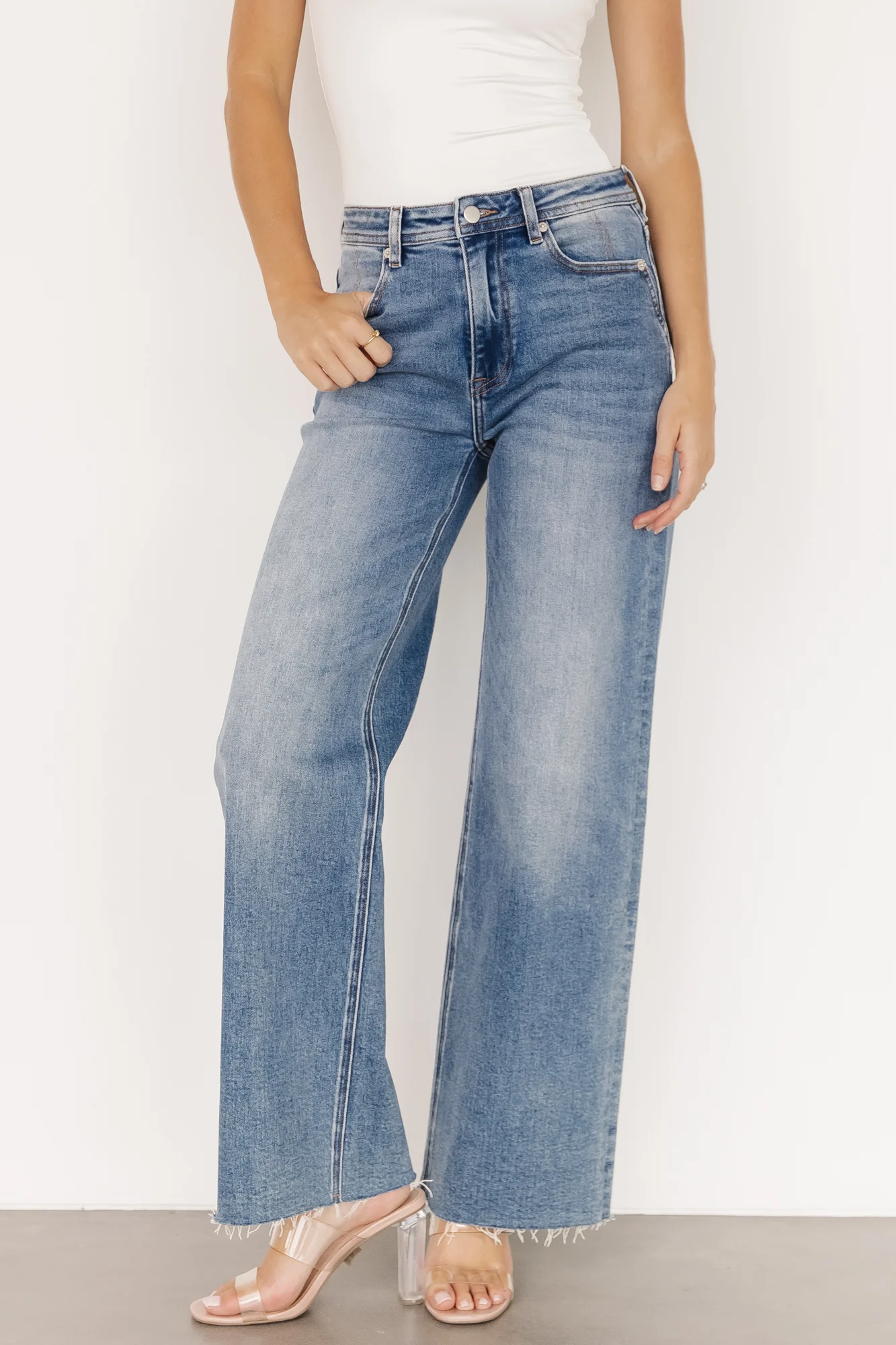 Noah High Rise Straight Leg Jeans | Medium Wash