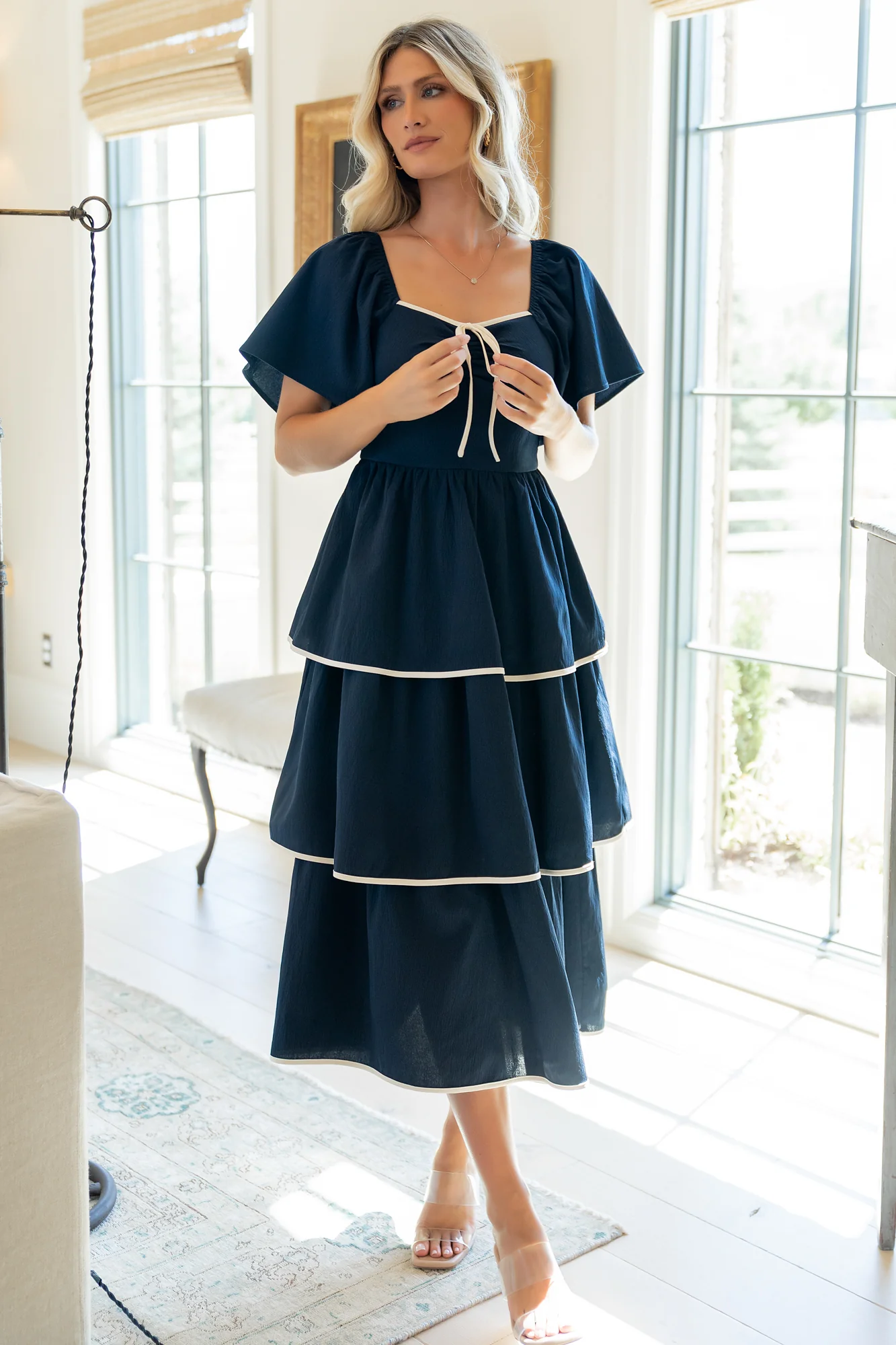 Madrid Tiered Dress | Navy