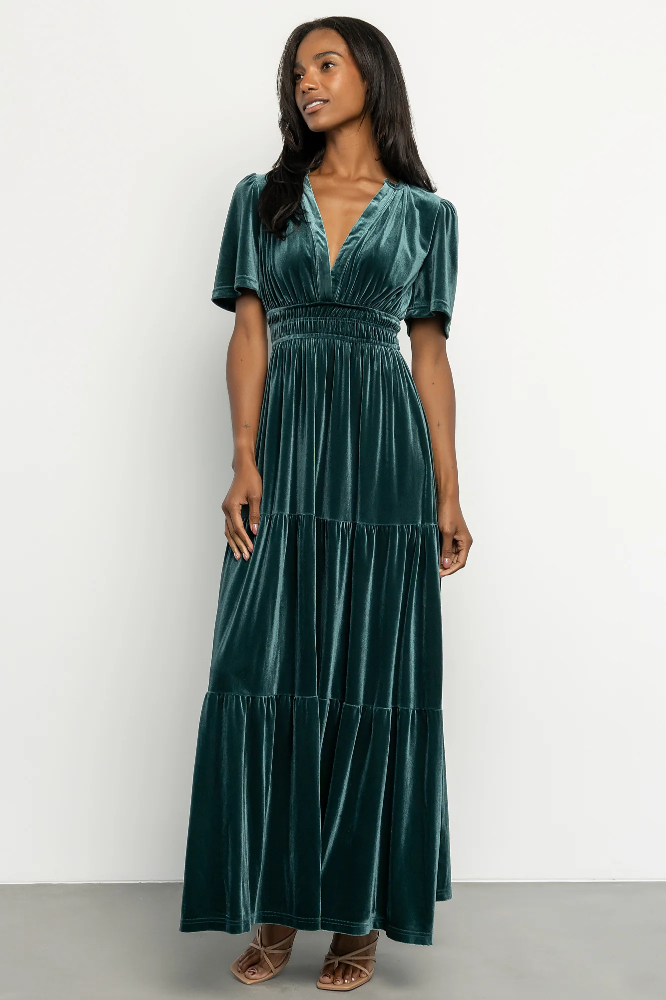 Artemis Velvet Maxi Dress | Deep Lagoon