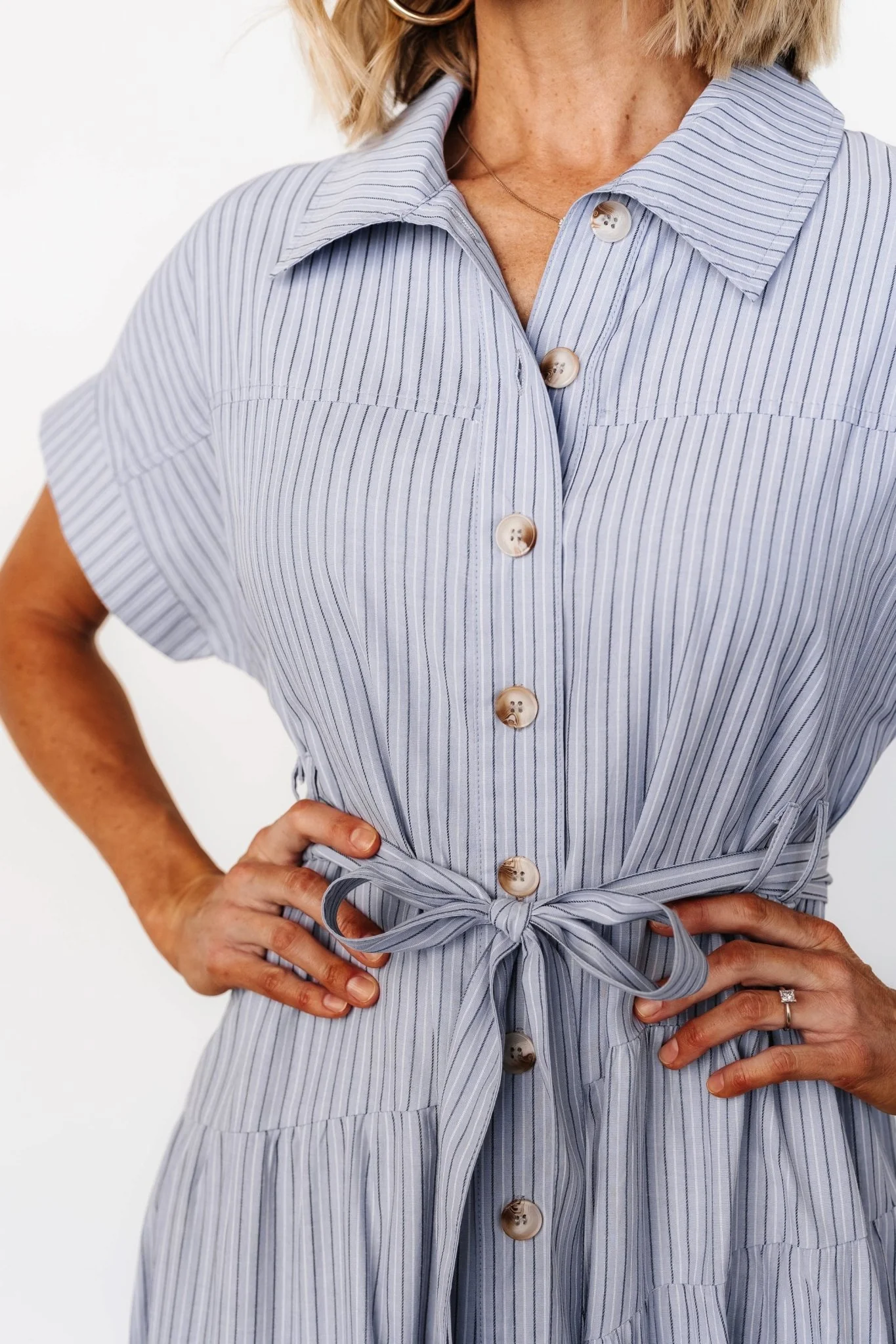 Covey Button Up Maxi Dress | Blue Stripe