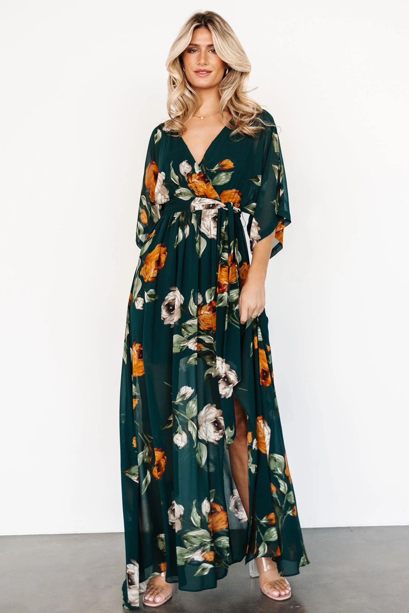 Kia Kimono Maxi Dress | Deep Topaz Floral