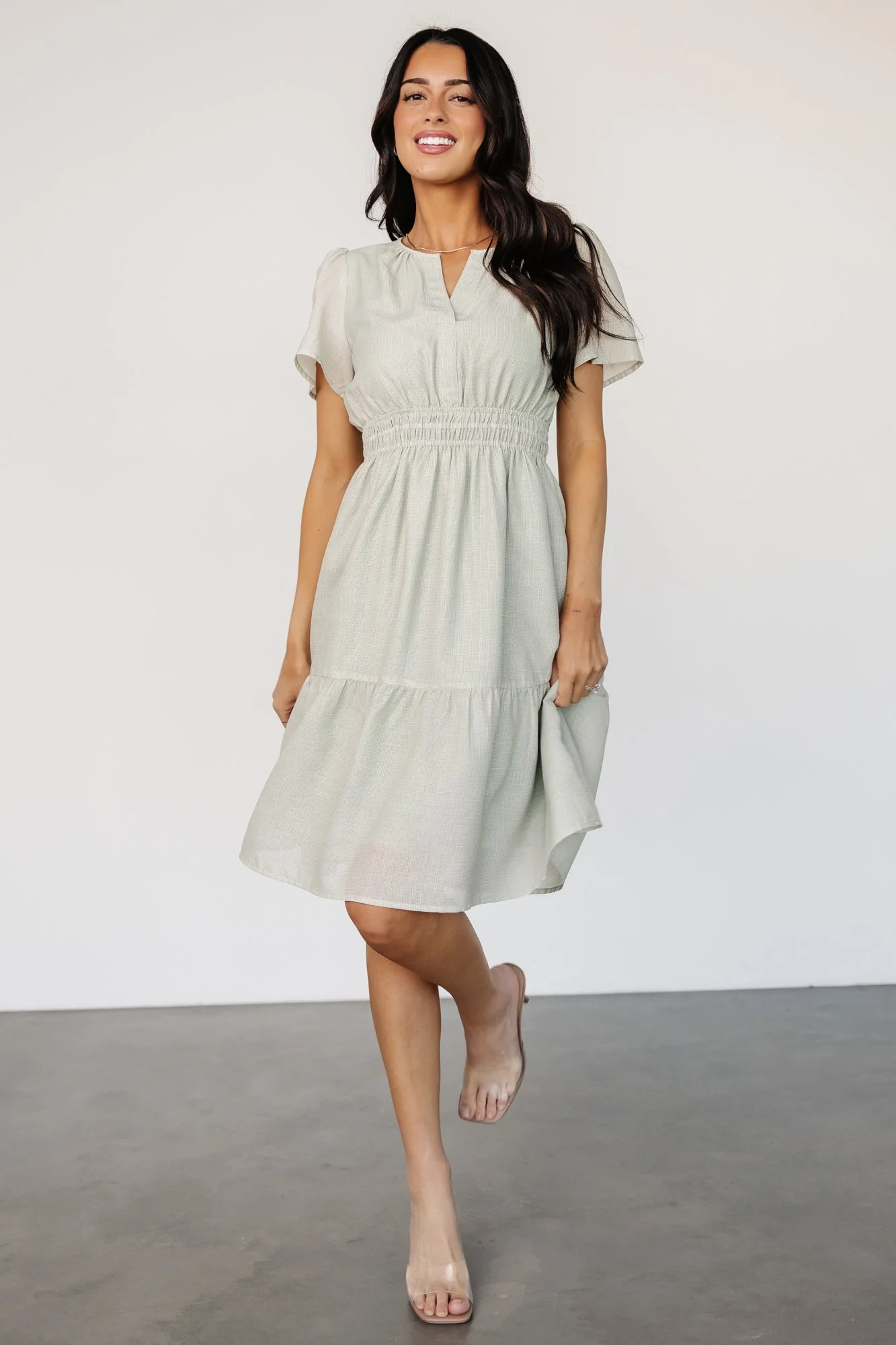 Dita Short Dress | Sage