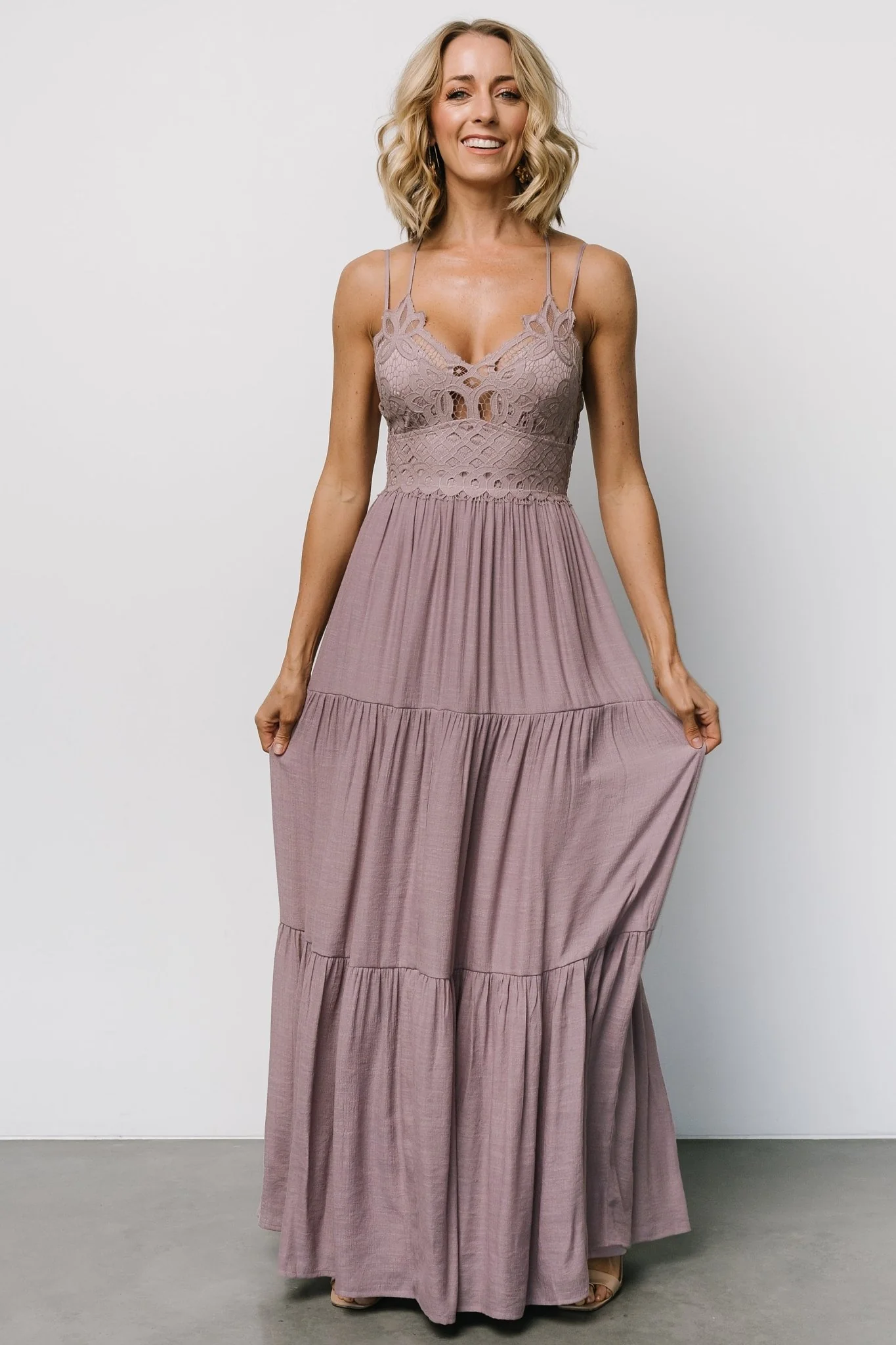 Summerlin Lace Top Maxi Dress | Dusty Mauve