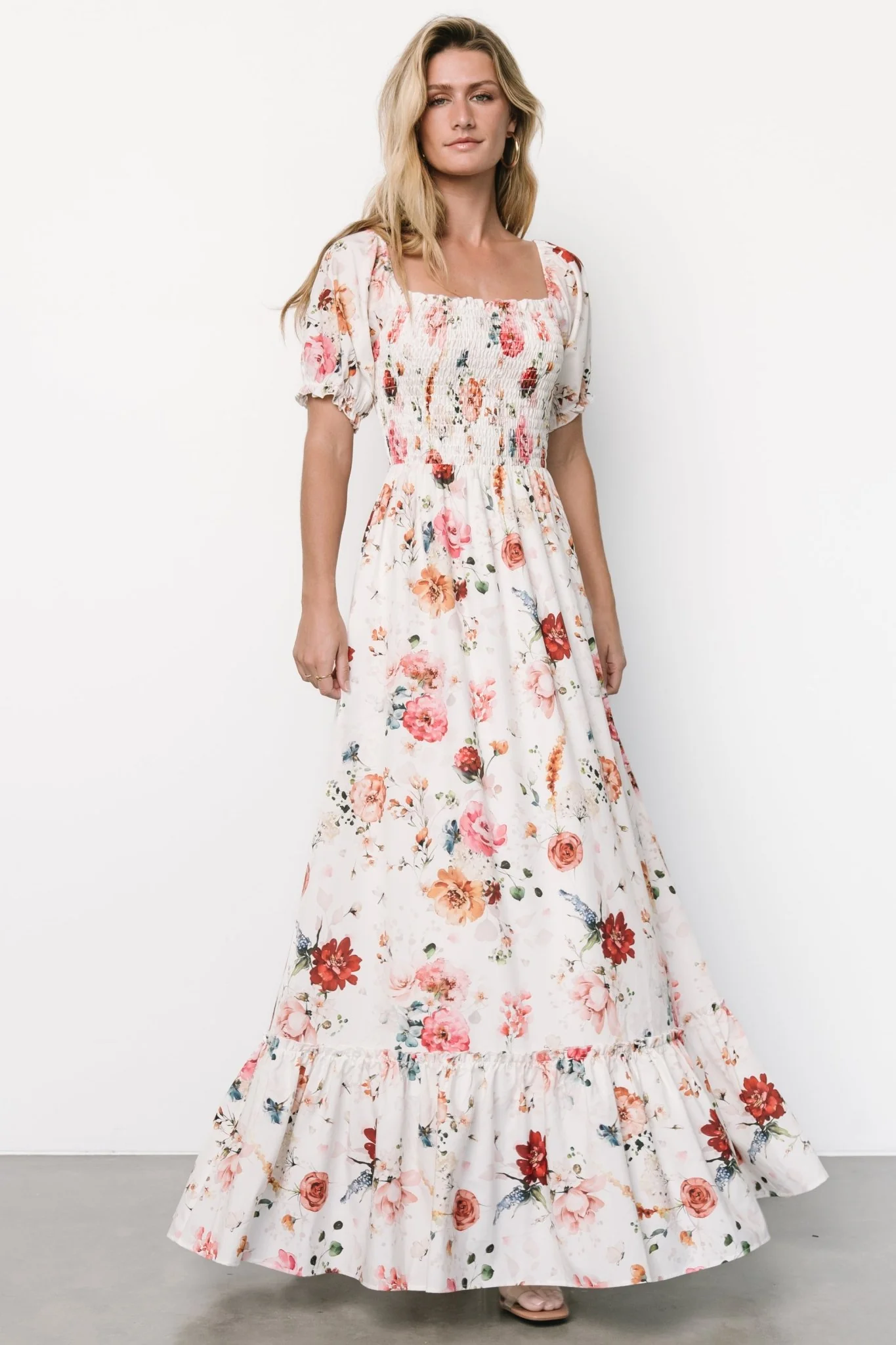 Capri Smocked Maxi Dress | Multi Floral