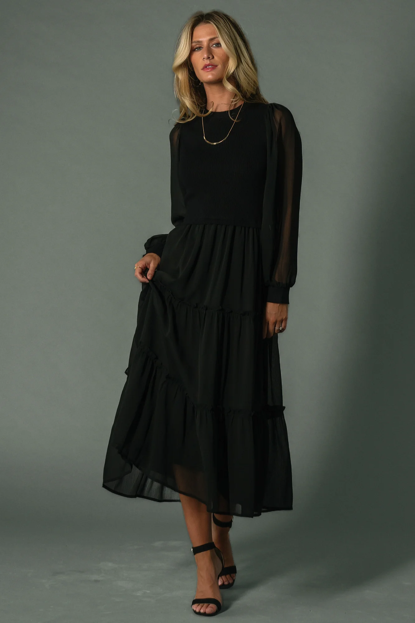 Remi Ribbed Maxi Dress | Black