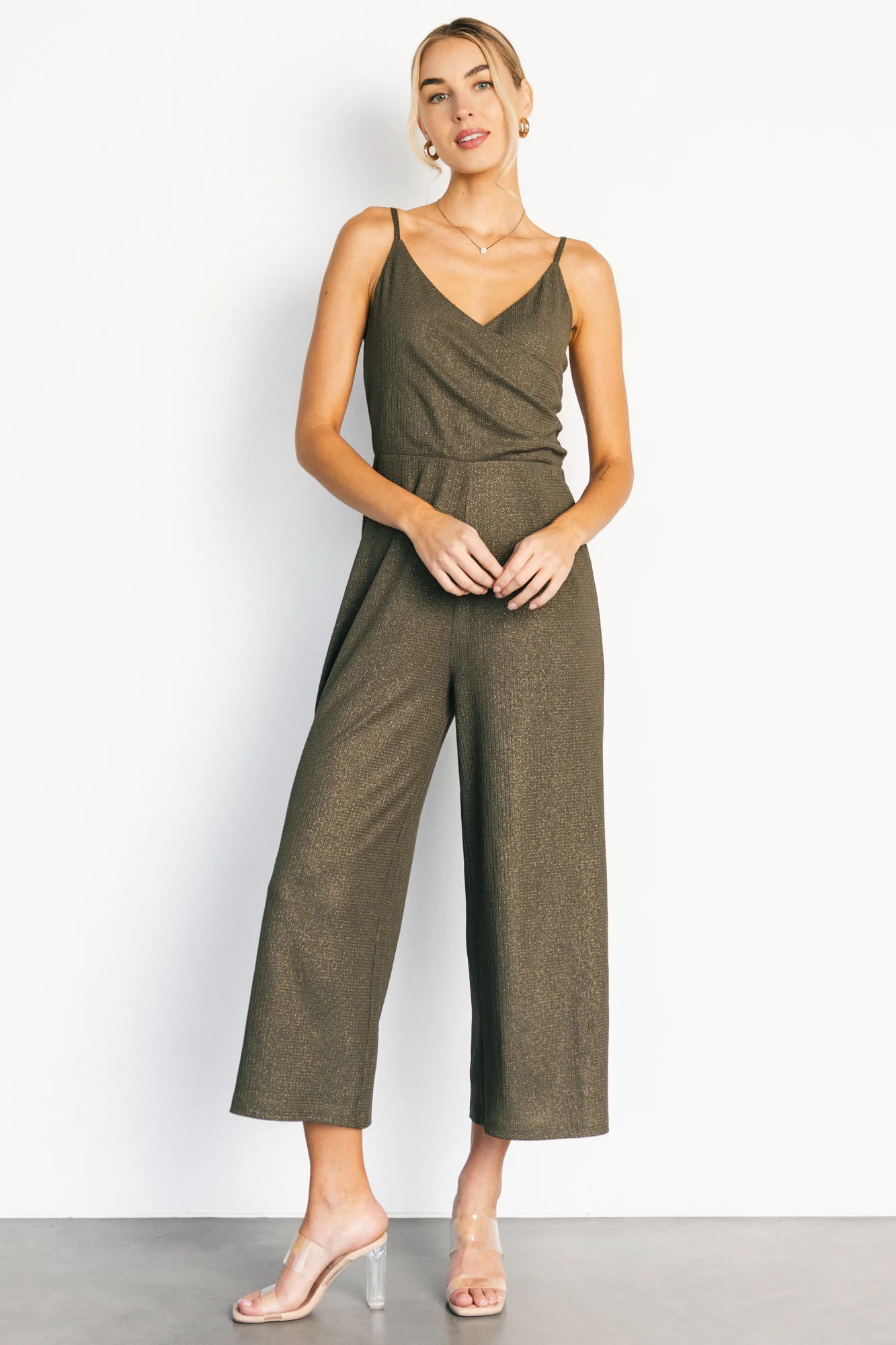 Valencia Jumpsuit | Olive Shimmer