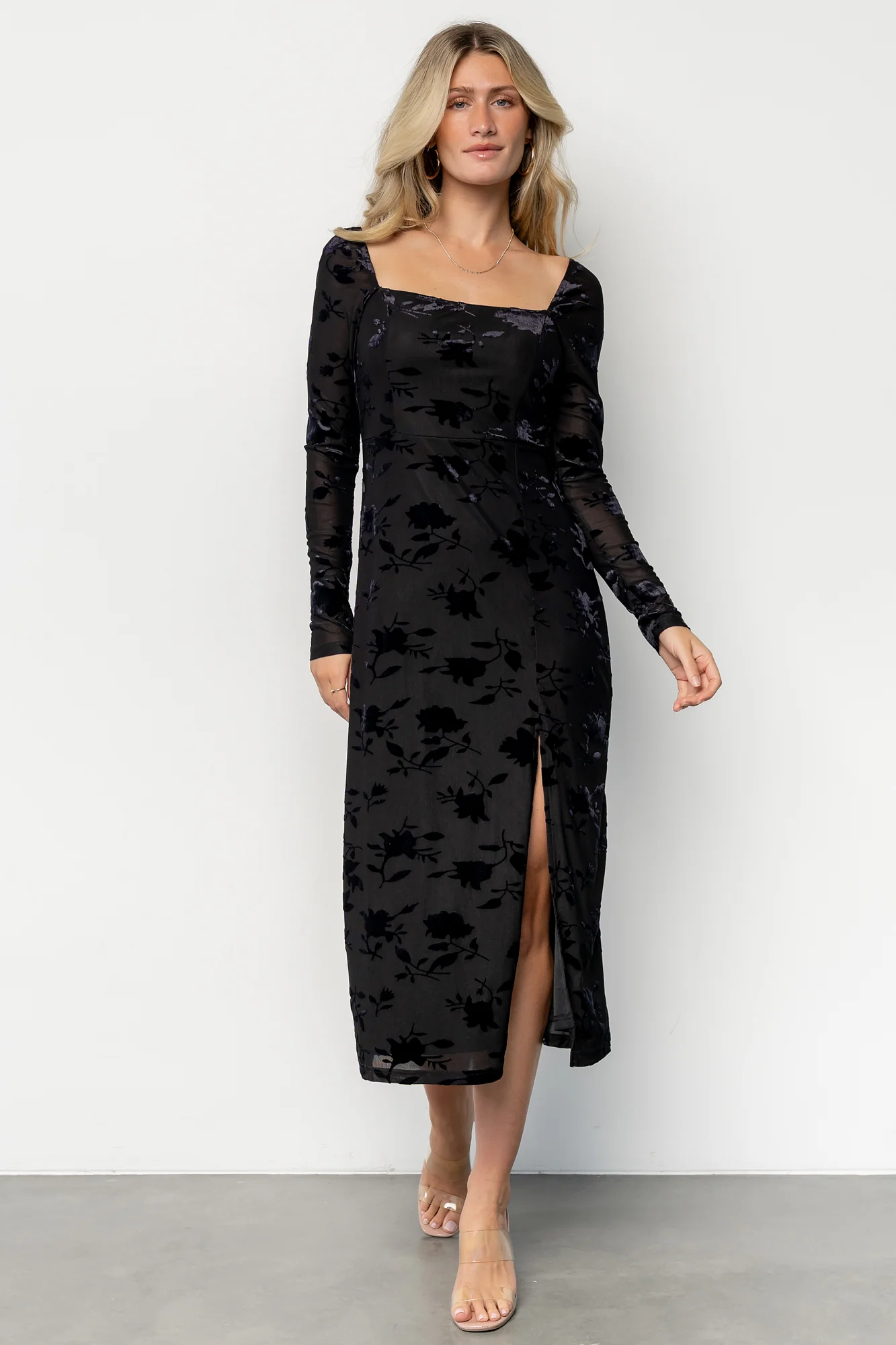 Tamara Midi Dress | Black Floral