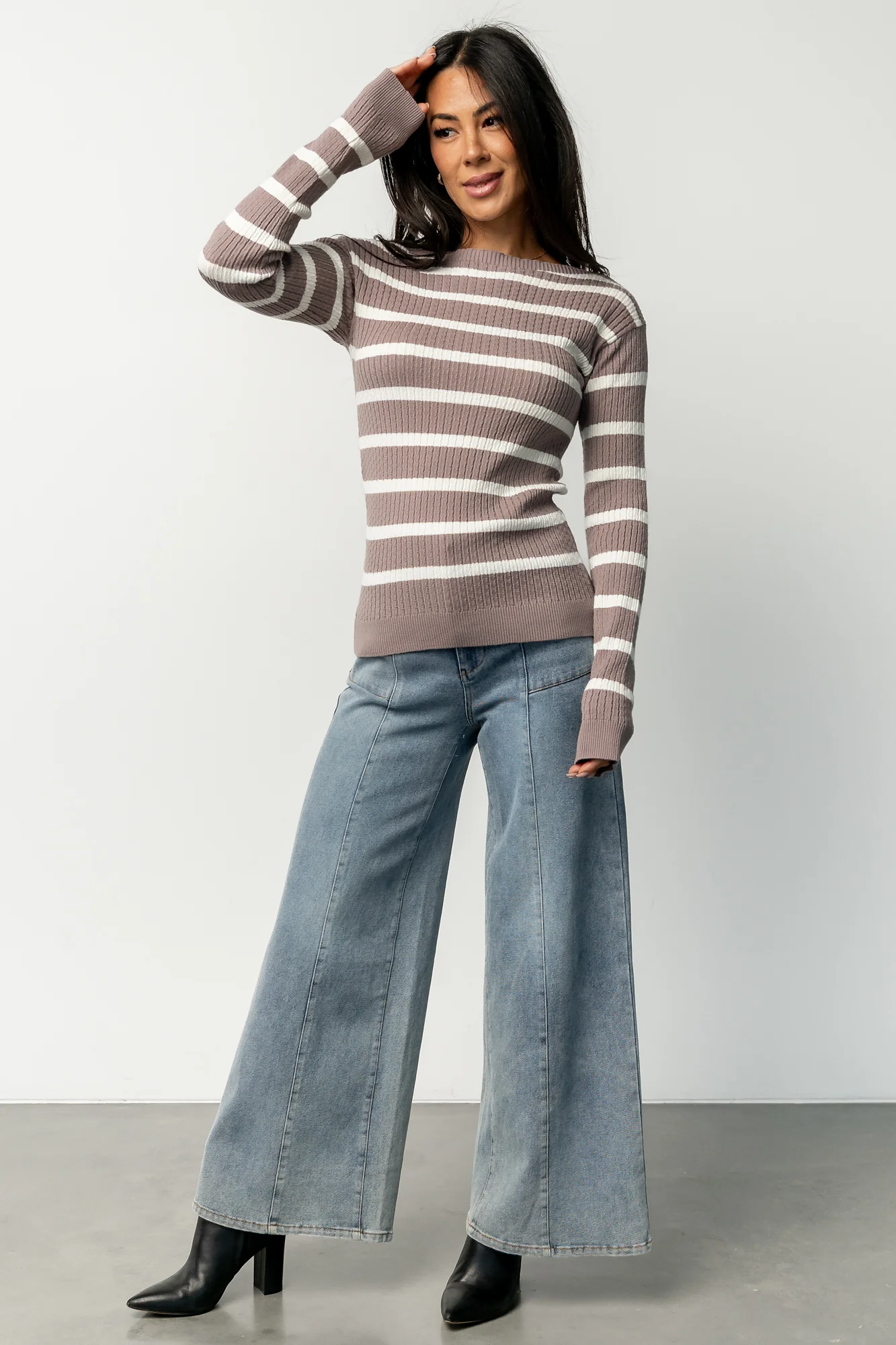 Emilie Ribbed Top | Mocha + Ivory