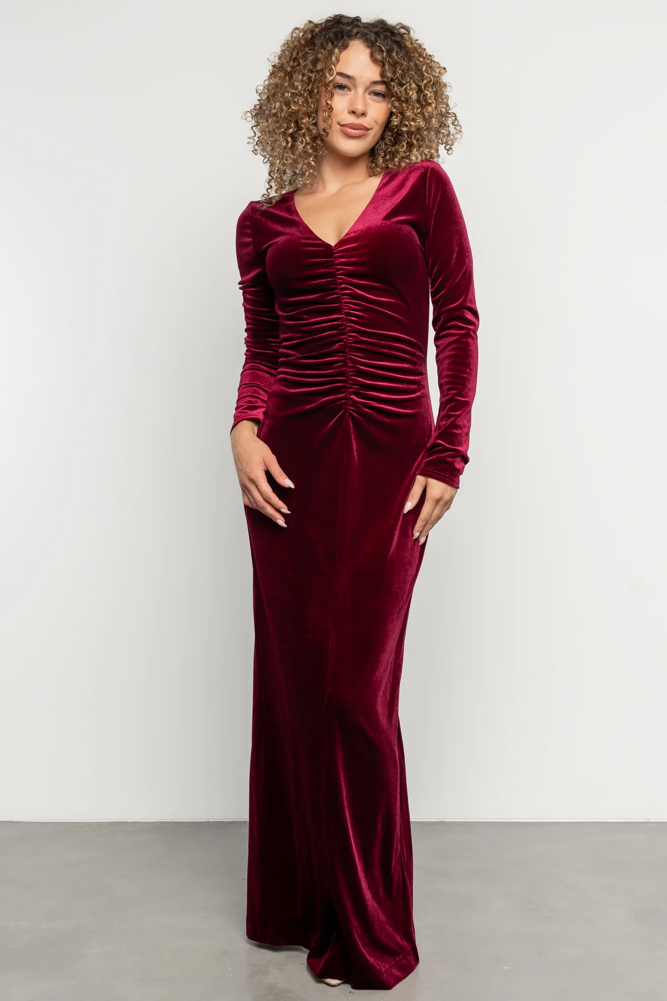 Kourtney Velvet Maxi Dress | Wine