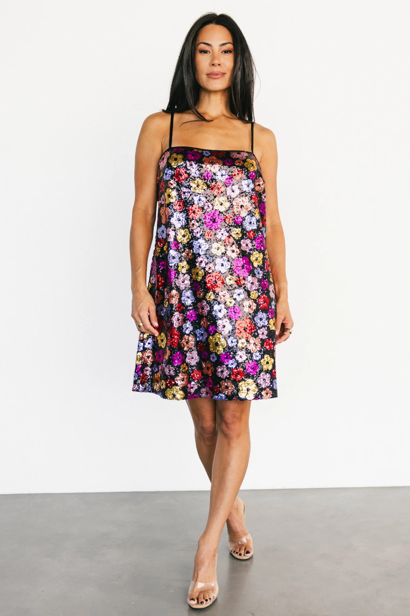 Malia Sequin Mini Dress | Black Multi