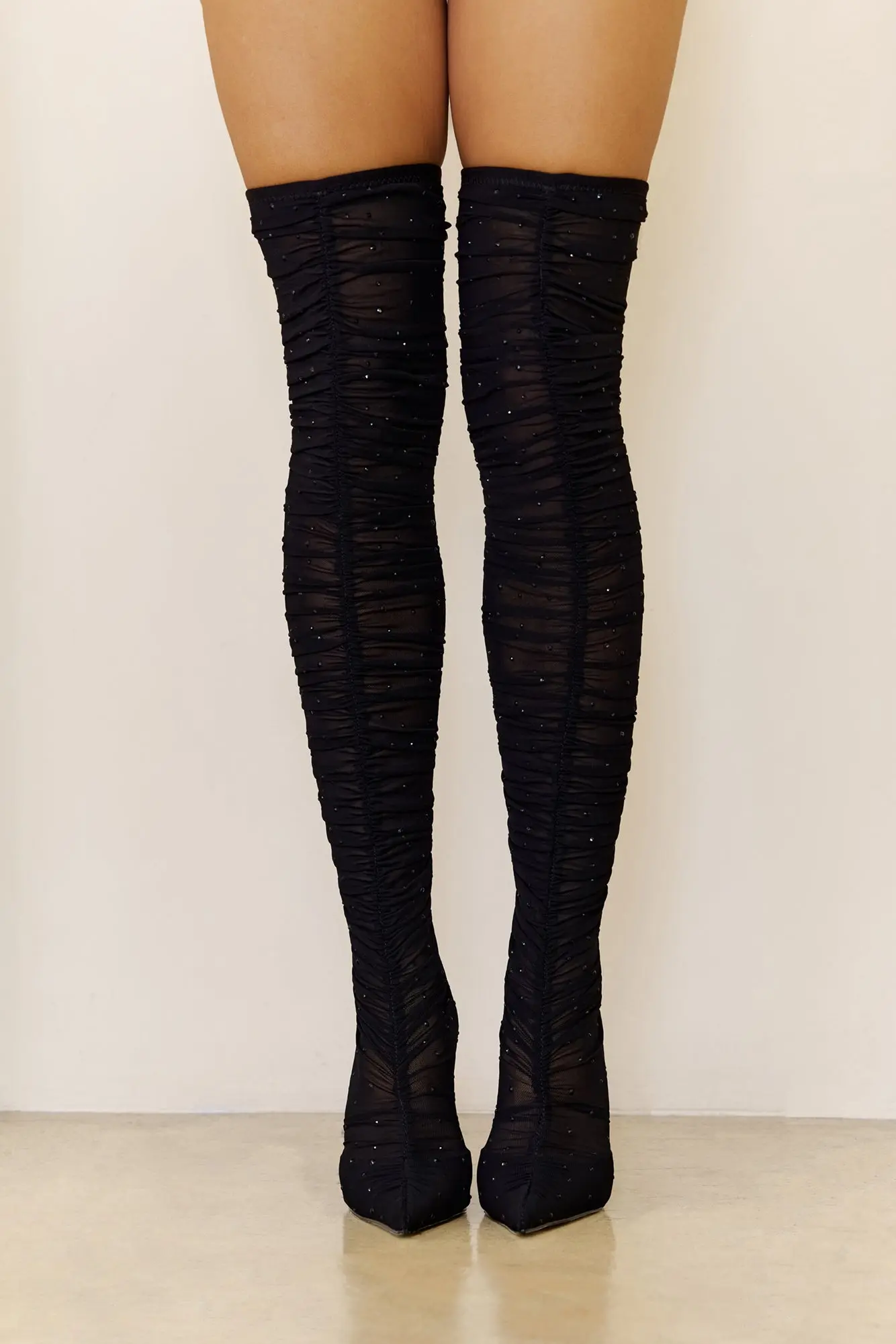 Rashida Mesh Boots Black