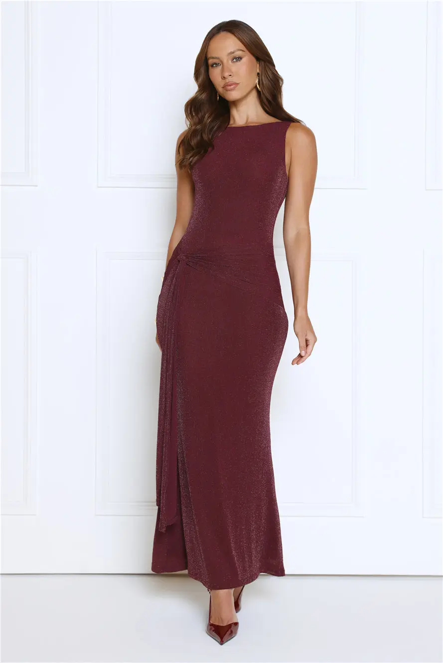 Mariner’s Glow Glitter Maxi Dress Plum