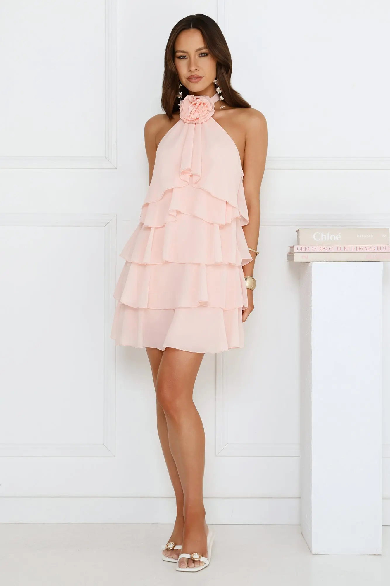 Pretty Wink Halter Mini Dress Pink