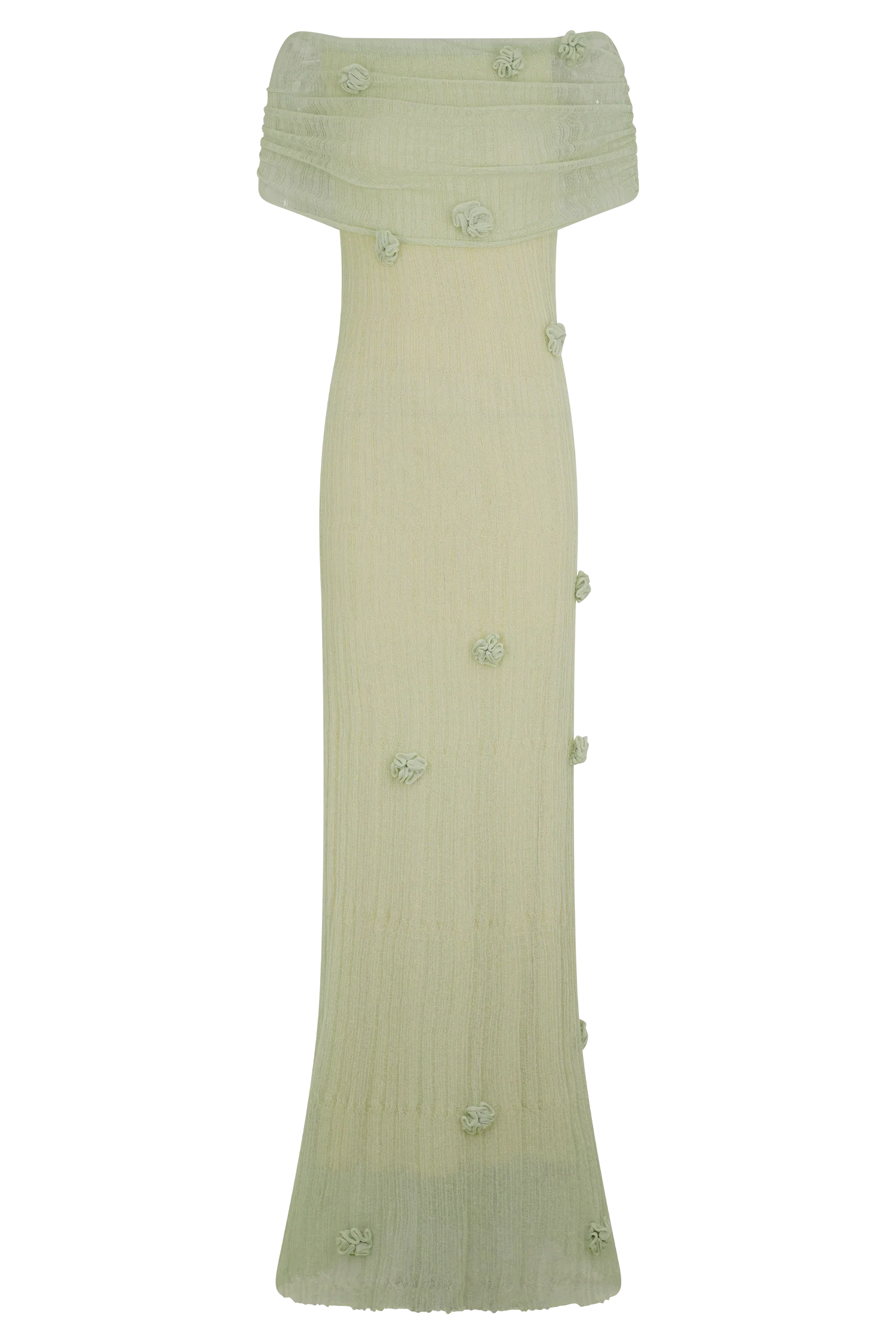 Brynn Orchid Knit Maxi Dress - Pastel Green