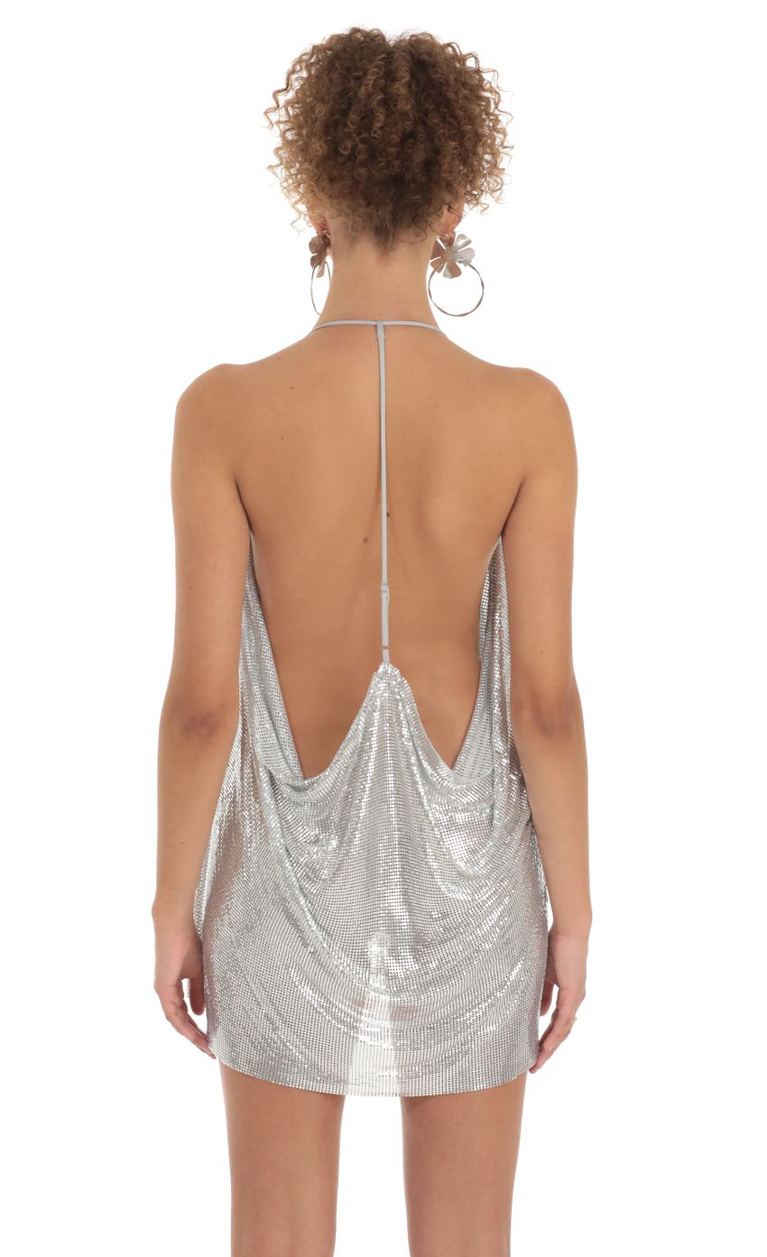 Safina Chainmail Shirt Dress in Silver