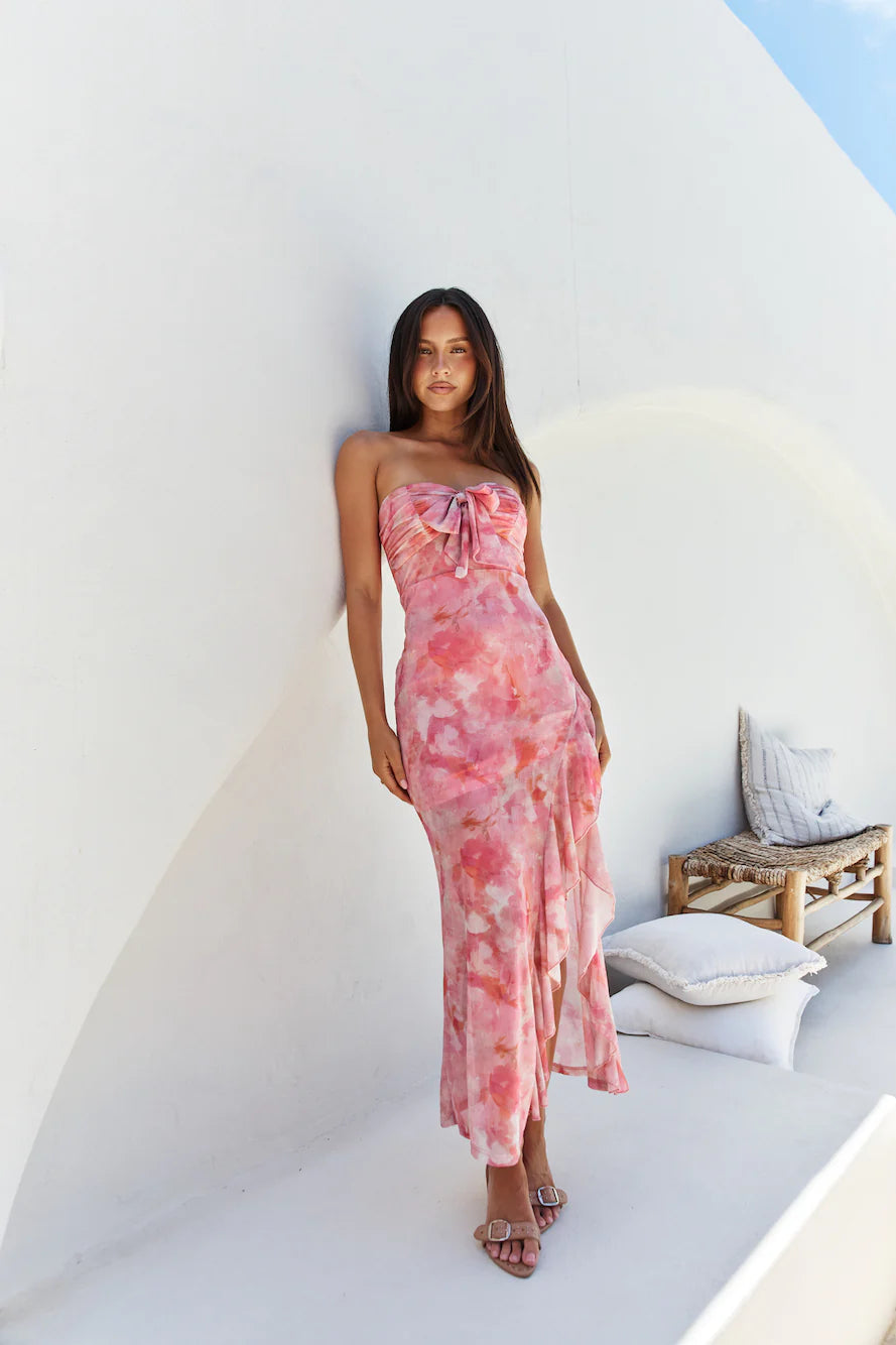 Majorca Strapless Midi Pink