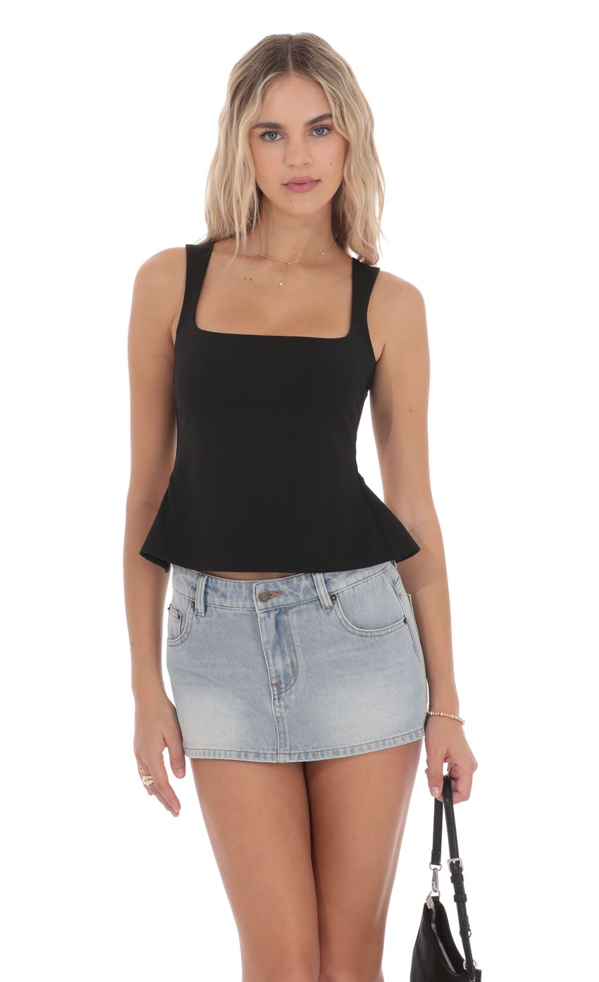 Pearl Open back Top in Black
