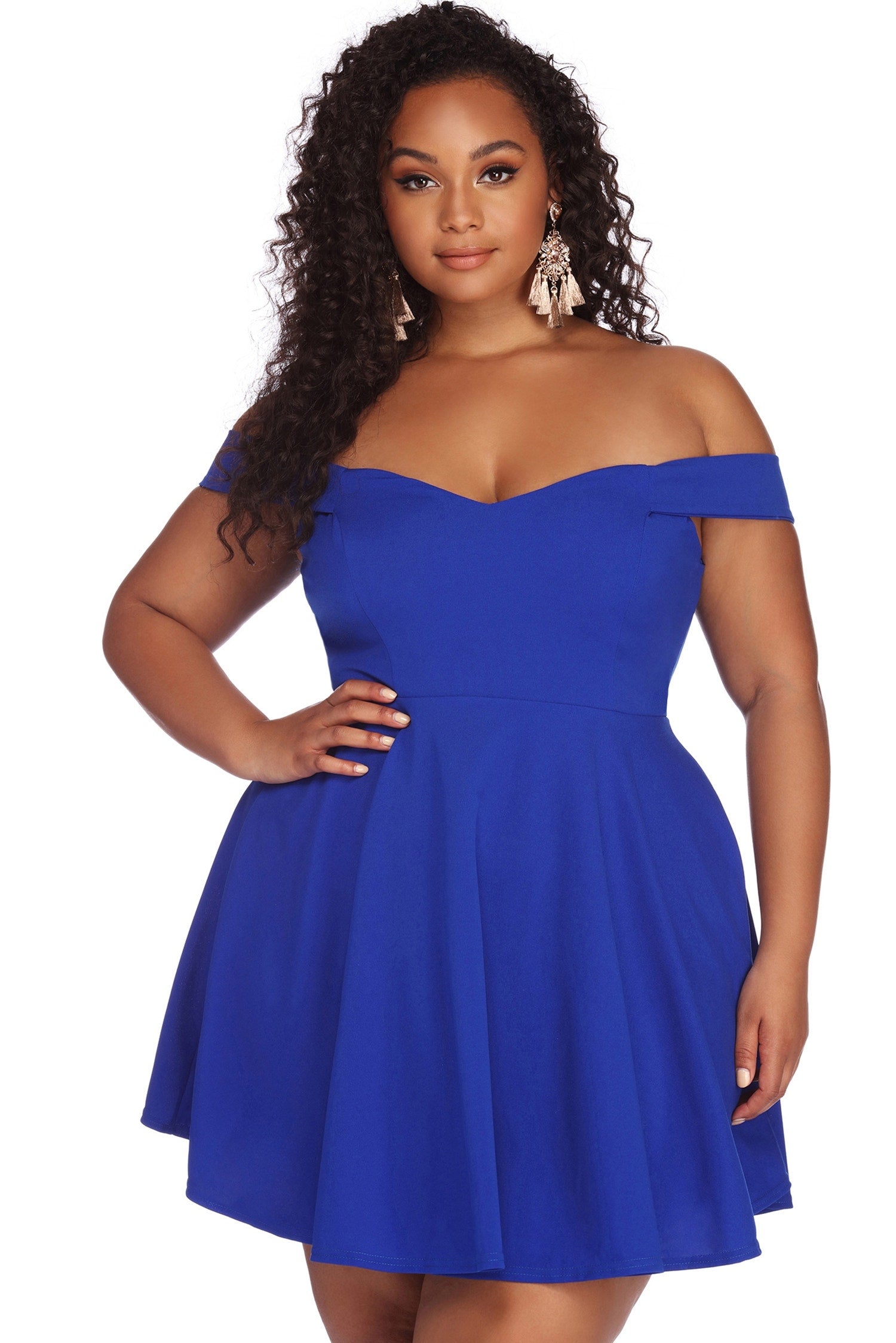 Plus Charming Sweetheart Skater Dress