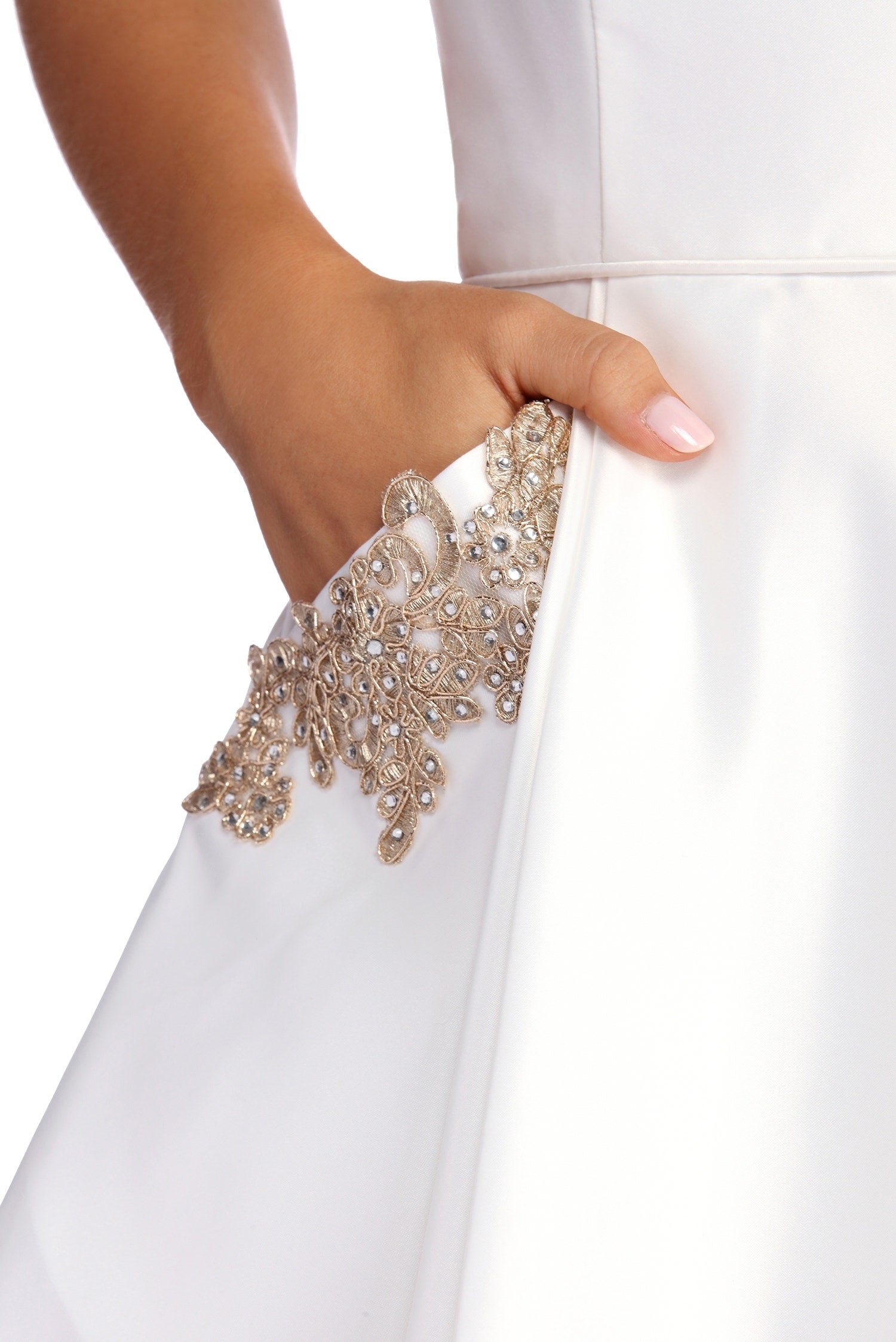 Rose Formal Satin Party Dress