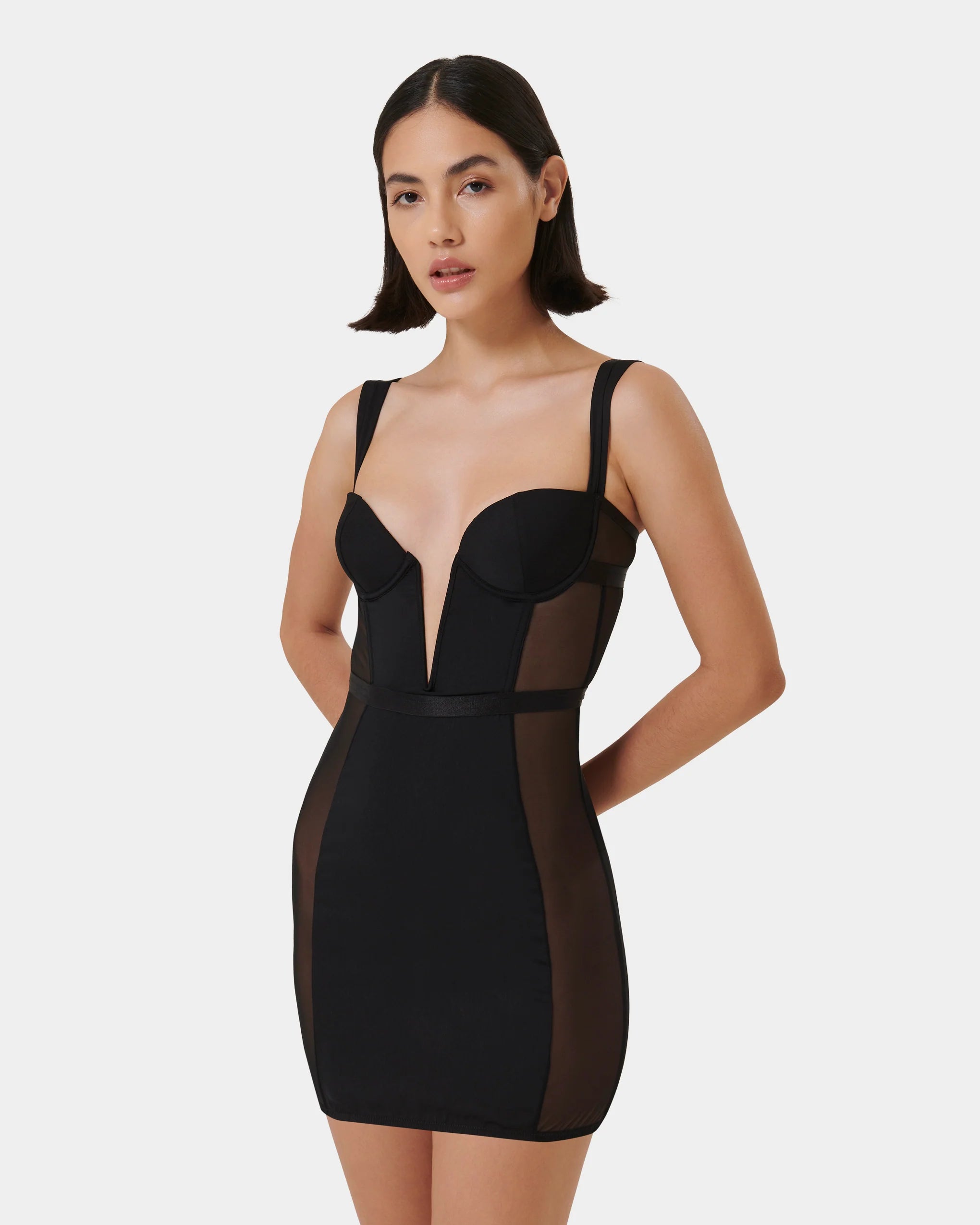 Lara Wired Short Dress Black
