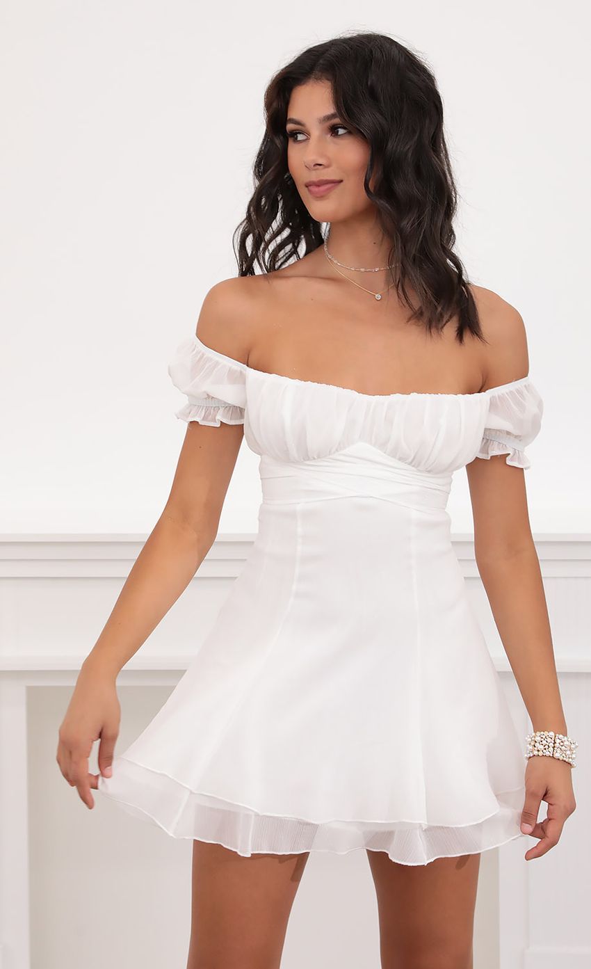 Off Shoulder Dress in White