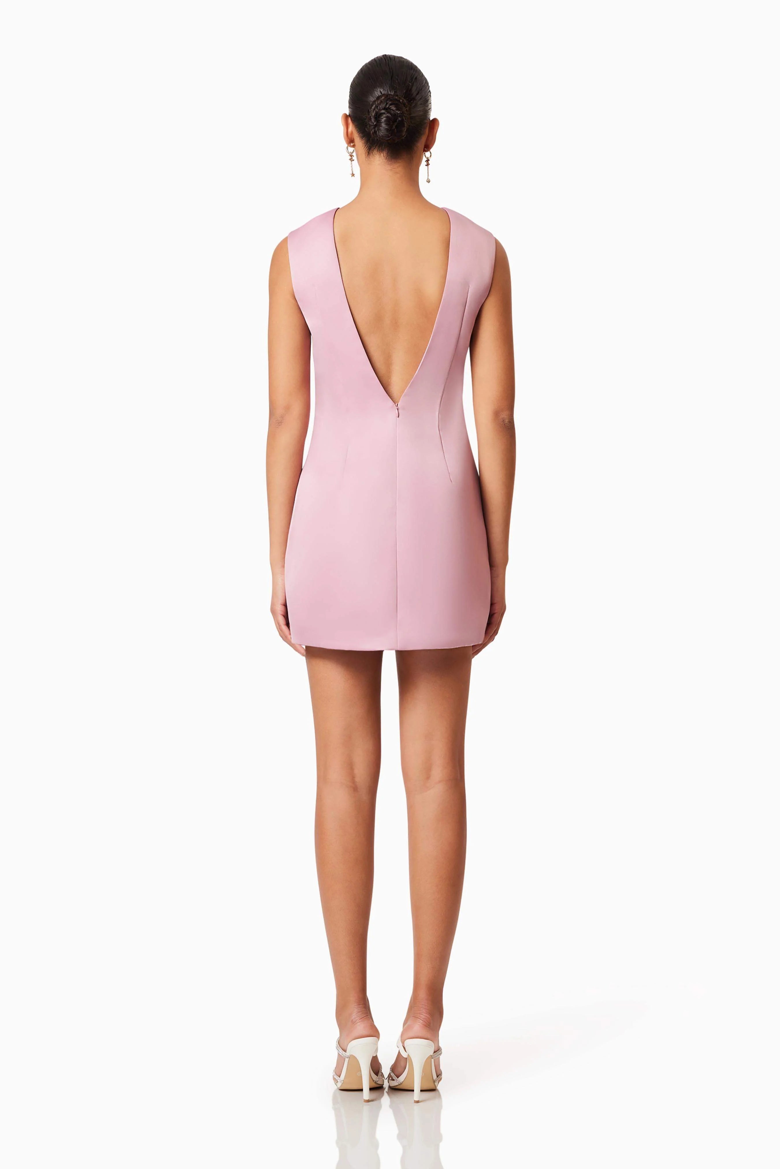 Rose Bow Shift Dress in Pink