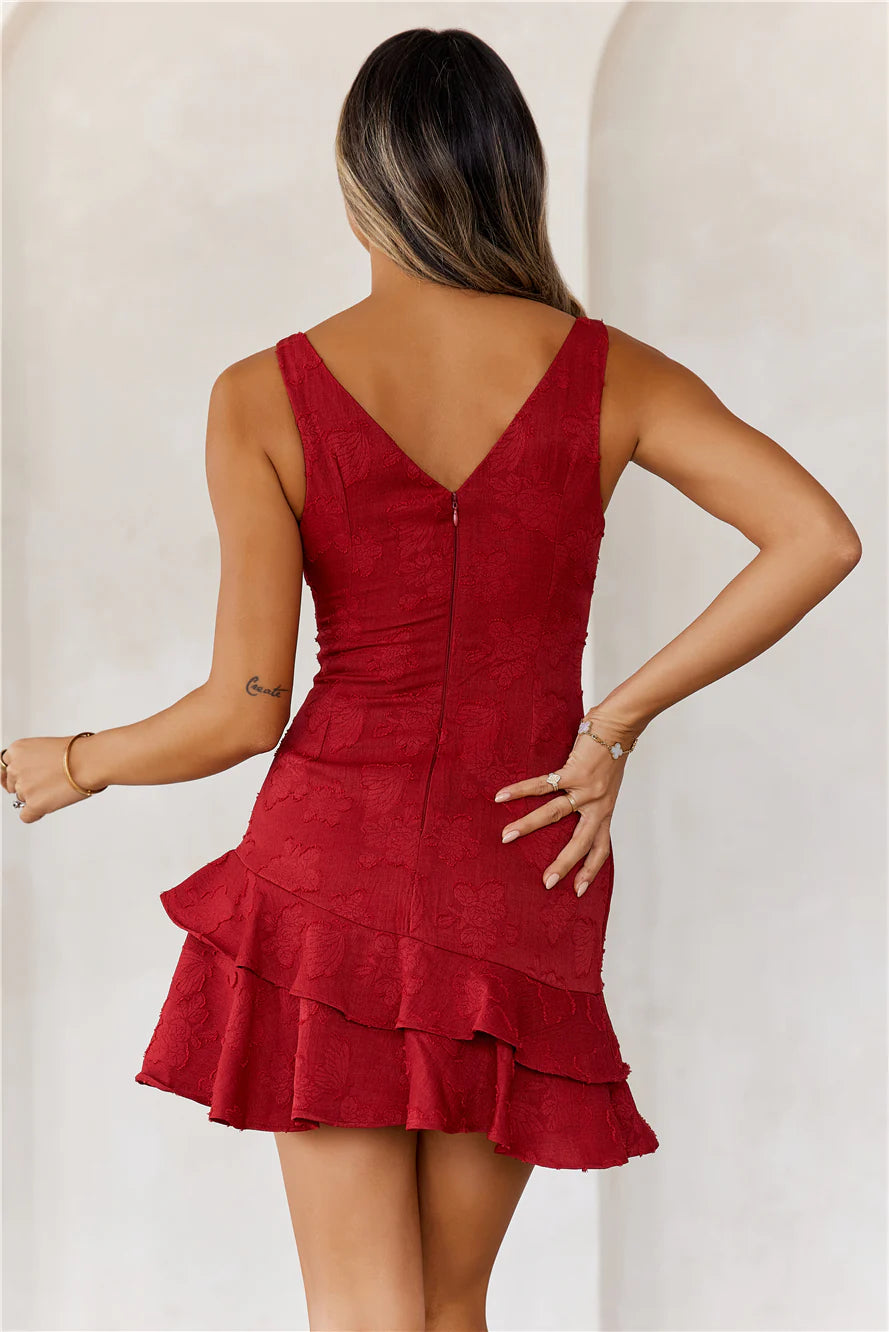 Kiara Mini Dress Maroon